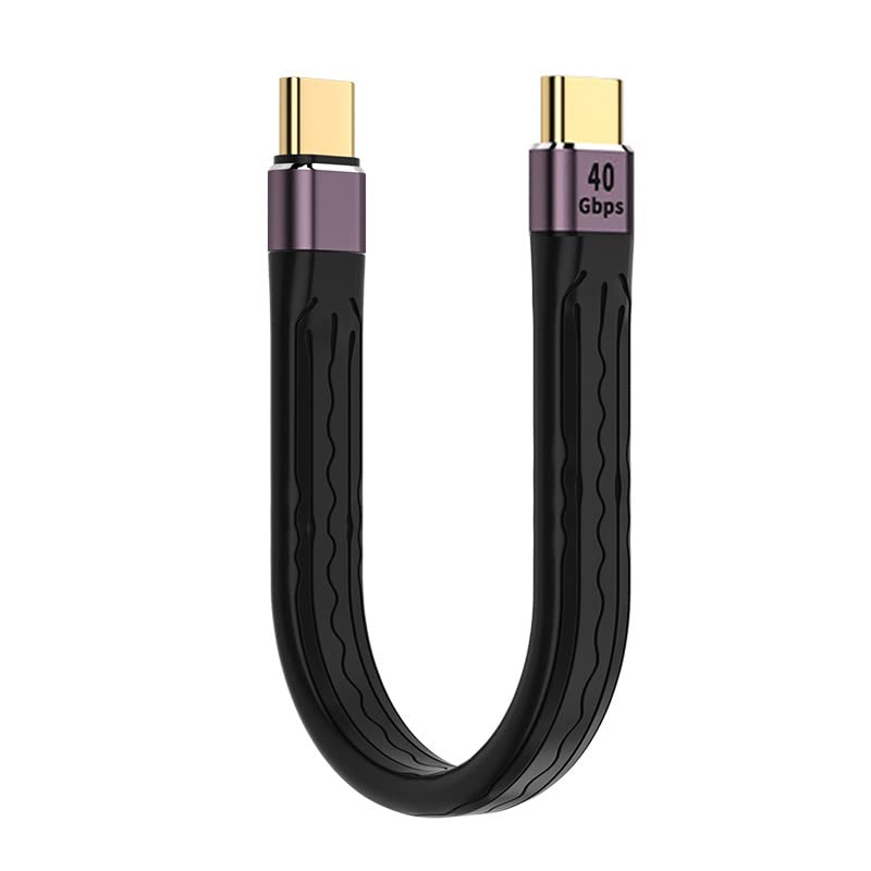 USB4 40Gbps Type-C to Type-C Cable, 100W Fast Charging & 8K Video, 13cm Flat FPC Design for Laptop, Phone, Tablet - Perfect for Home, Office, and Travel Use