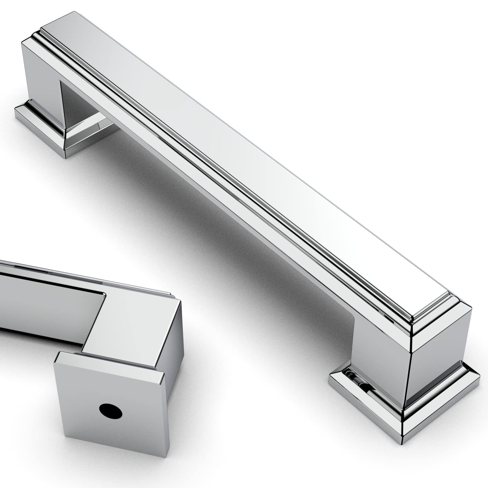20 Pack 3.75 Inch (96mm) Polished Chrome Kitchen Cabinet Handles - Modern Drawer Pulls for Cabinets, Cupboards & Dressers - Durable Cabinet Hardware for Home & Office Renovation