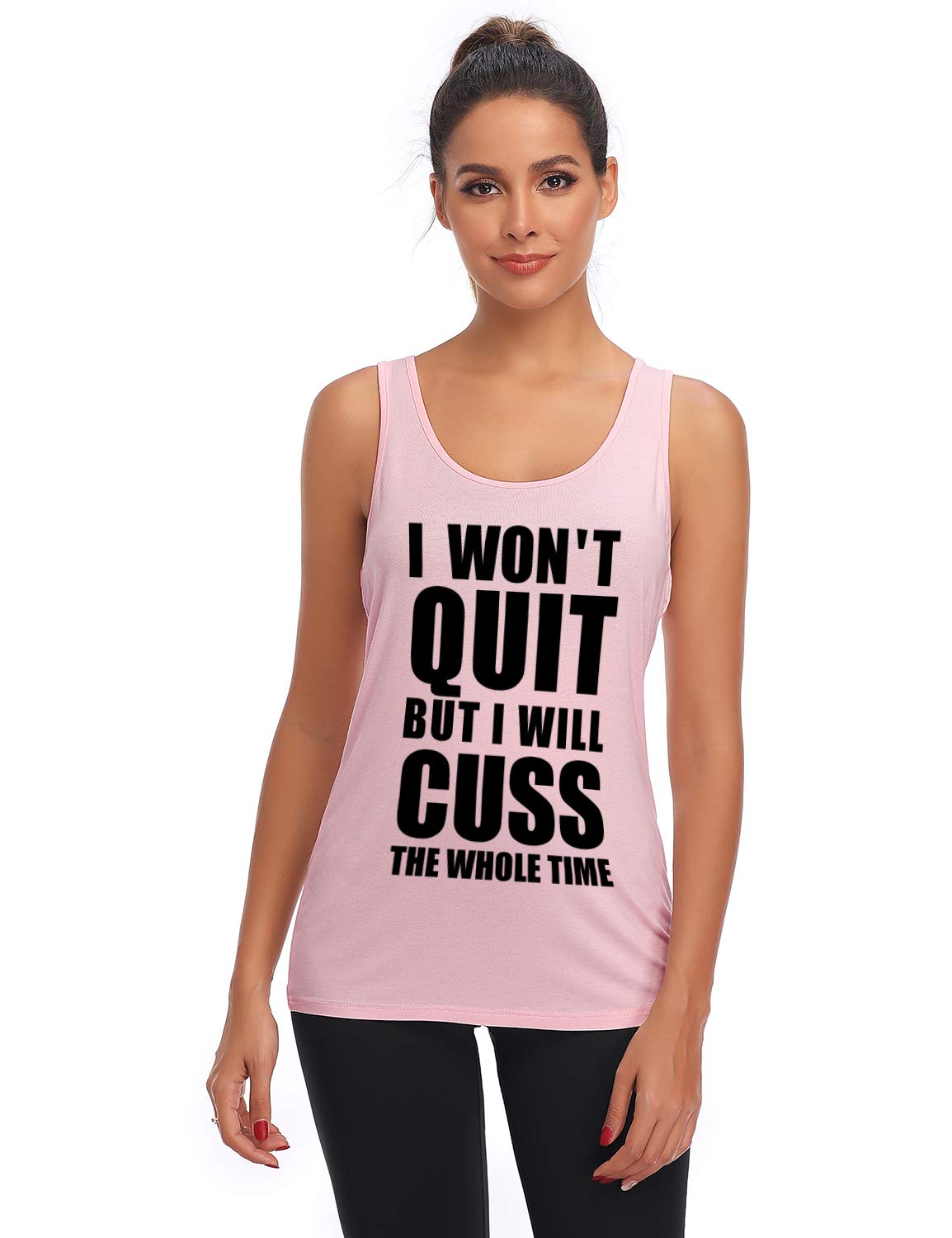 Funny Saying Racerback Tank Tops for Women - Sleeveless Workout Shirts | Gym, Yoga & Summer Casual Wear
