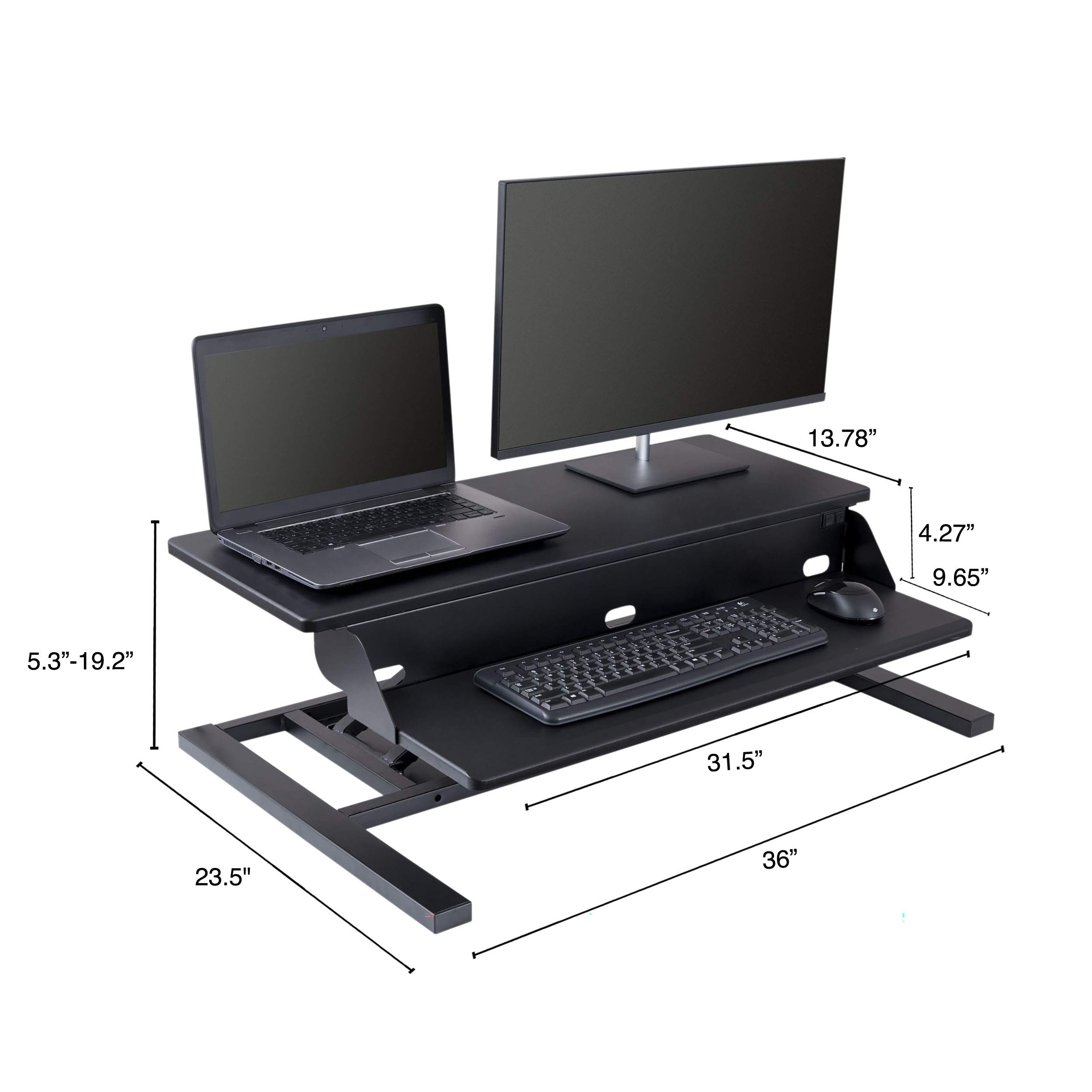 Power Pro Electric Adjustable Height Standing Desk Converter - 36