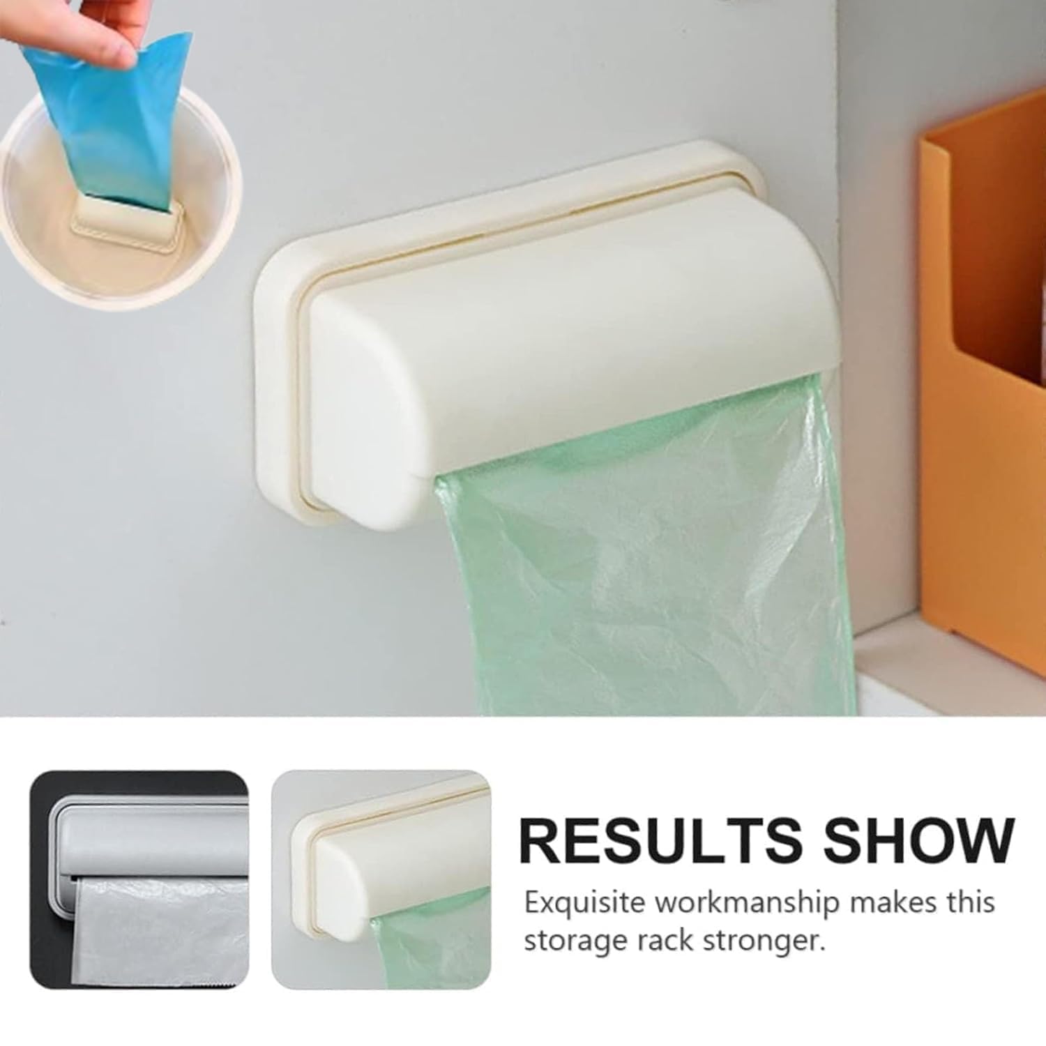 Fine Liner Trash Bag Dispenser - Small Bin Liner Kit with Refillable Holder | Perfect for Kitchen, Bathroom & Office Waste Bins | Compact Trash Can Liner Organizer (ALL)