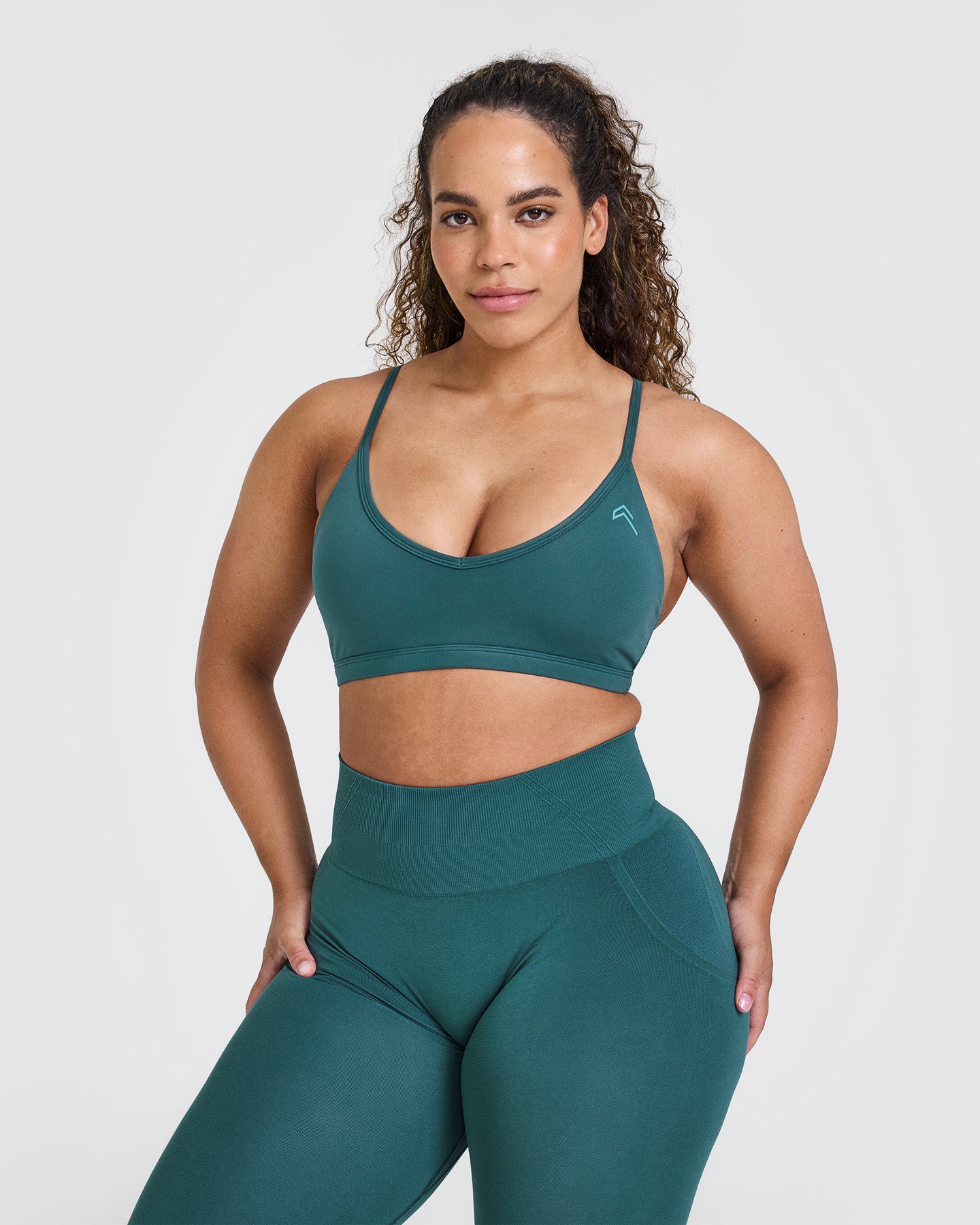 Timeless Strappy Bralette in Marine Teal | Comfortable Lace Underwire Bra for Women | Perfect for Yoga, Lounge & Everyday Wear