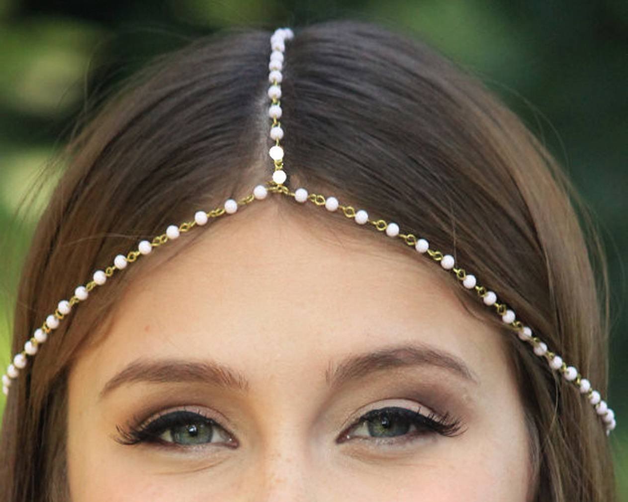 YiyiLai Handmade Pearl Crown Headband for Women - Elegant Fringe Hair Accessory for Weddings, Parties & Special Occasions