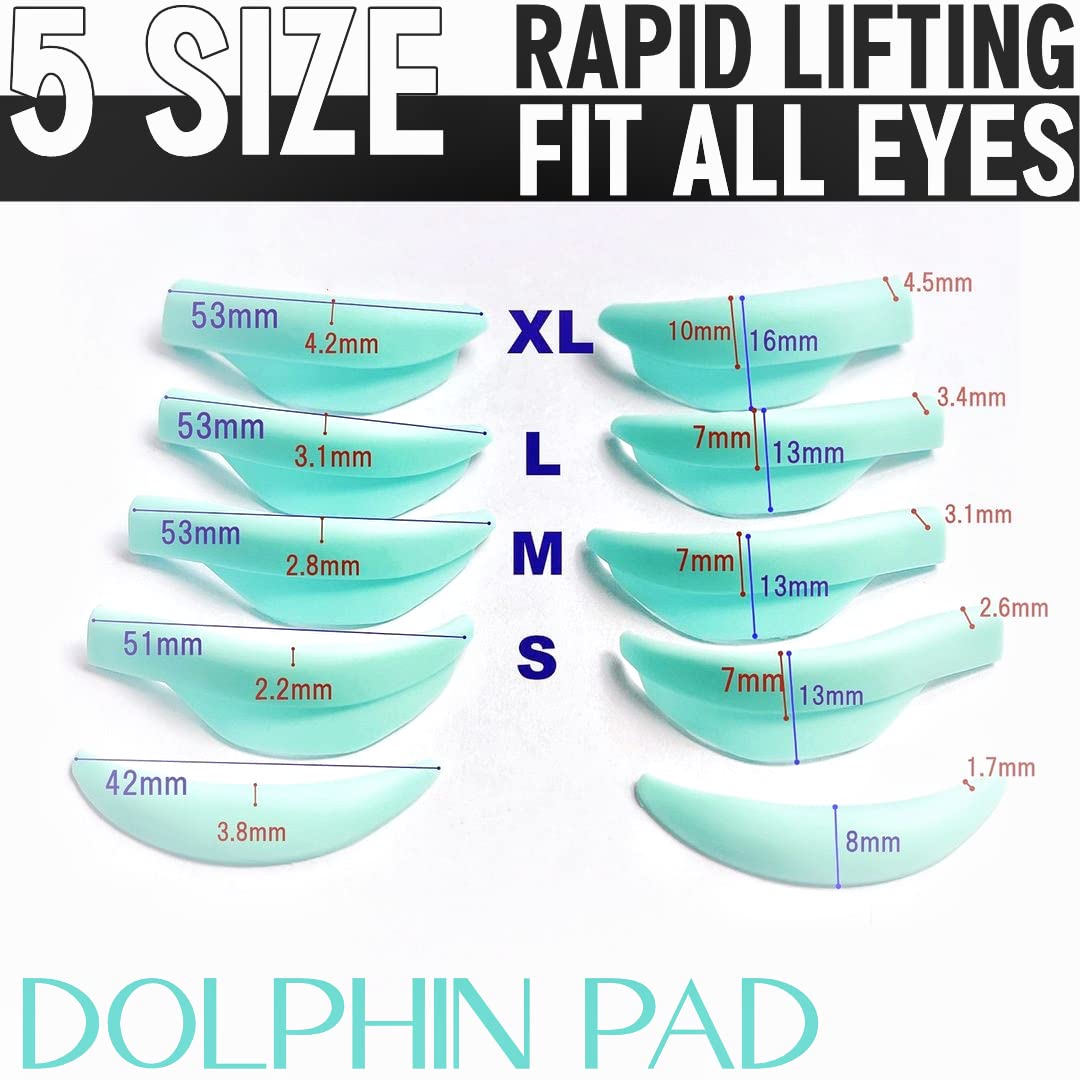 Professional Lash Lift Rods & Eyelash Perm Pads - 6 Sizes for All Eye Shapes, Mega L Curl Lamination Shield for Long-Lasting Volume (100 Uses) - Perfect for Salon & Home Lash Treatments