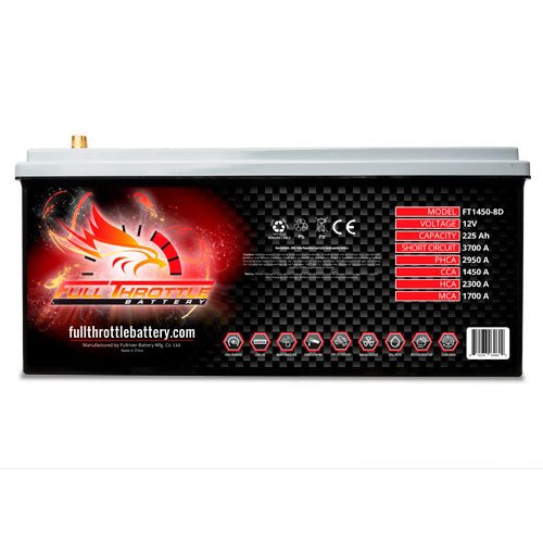 8D AGM Battery FT1450 - 12V 225Ah 1450CCA - Replacement for Lifeline & Odyssey Marine/RV Batteries - Perfect for Boats, RVs, Solar Systems & Off-Grid Power