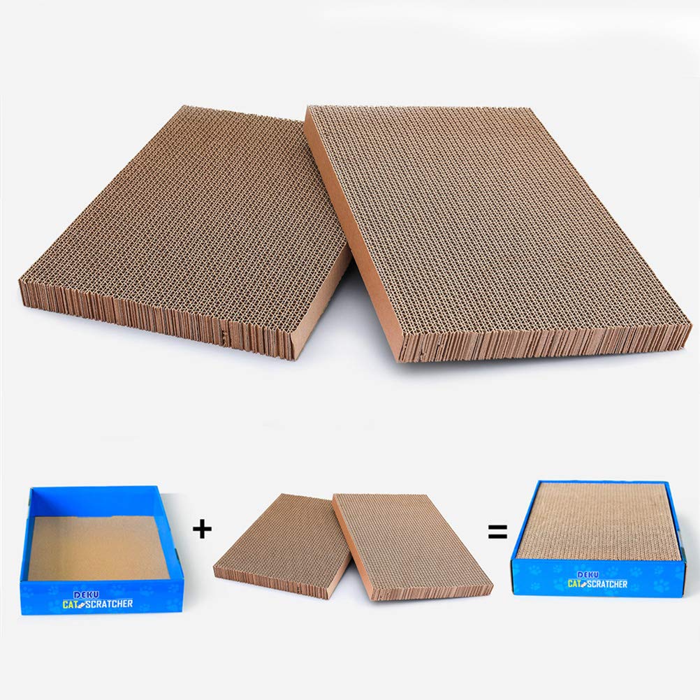 TEHAUX 2-Pack Cat Toys - Interactive Corrugated Paper Cat Catch Plates for Indoor Play, Exercise & Hunting Simulation - Fun Flat Scratching Pads for Kittens & Adult Cats