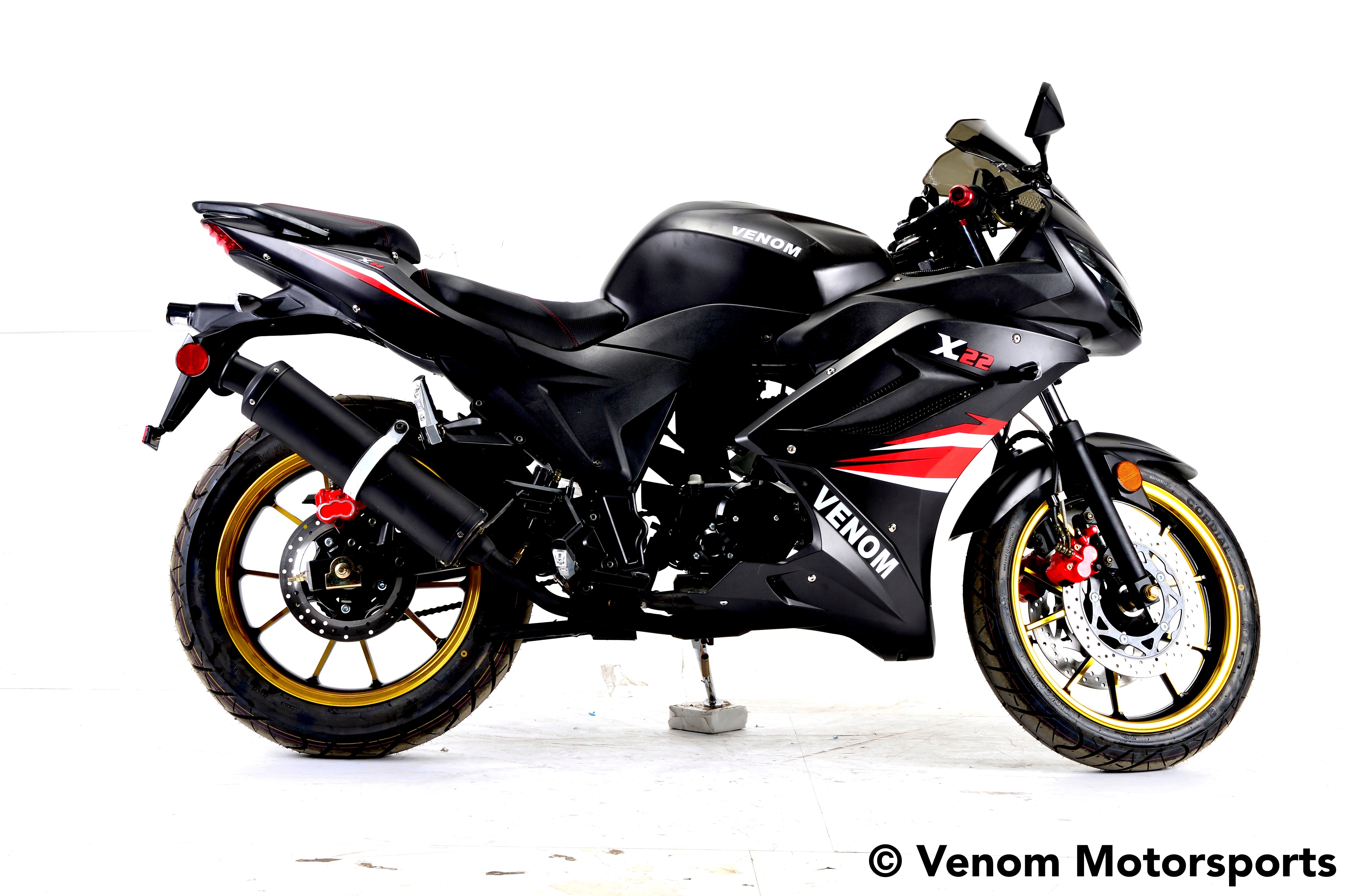Venom X22 S 125cc Ninja Style Motorcycle - 4-Speed Manual Transmission for Adults | Perfect for Street Riding, Commuting & Off-Road Adventures