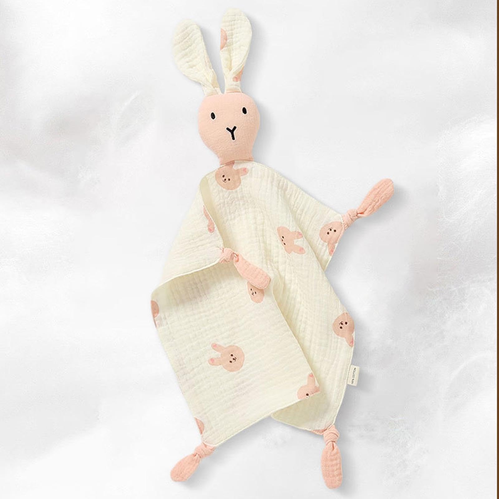 Soft Breathable Rabbit Security Kids Comforter Towel - Cotton Soothing Blanket for Boys & Girls - Perfect for Bedtime, Travel & Daycare Comfort