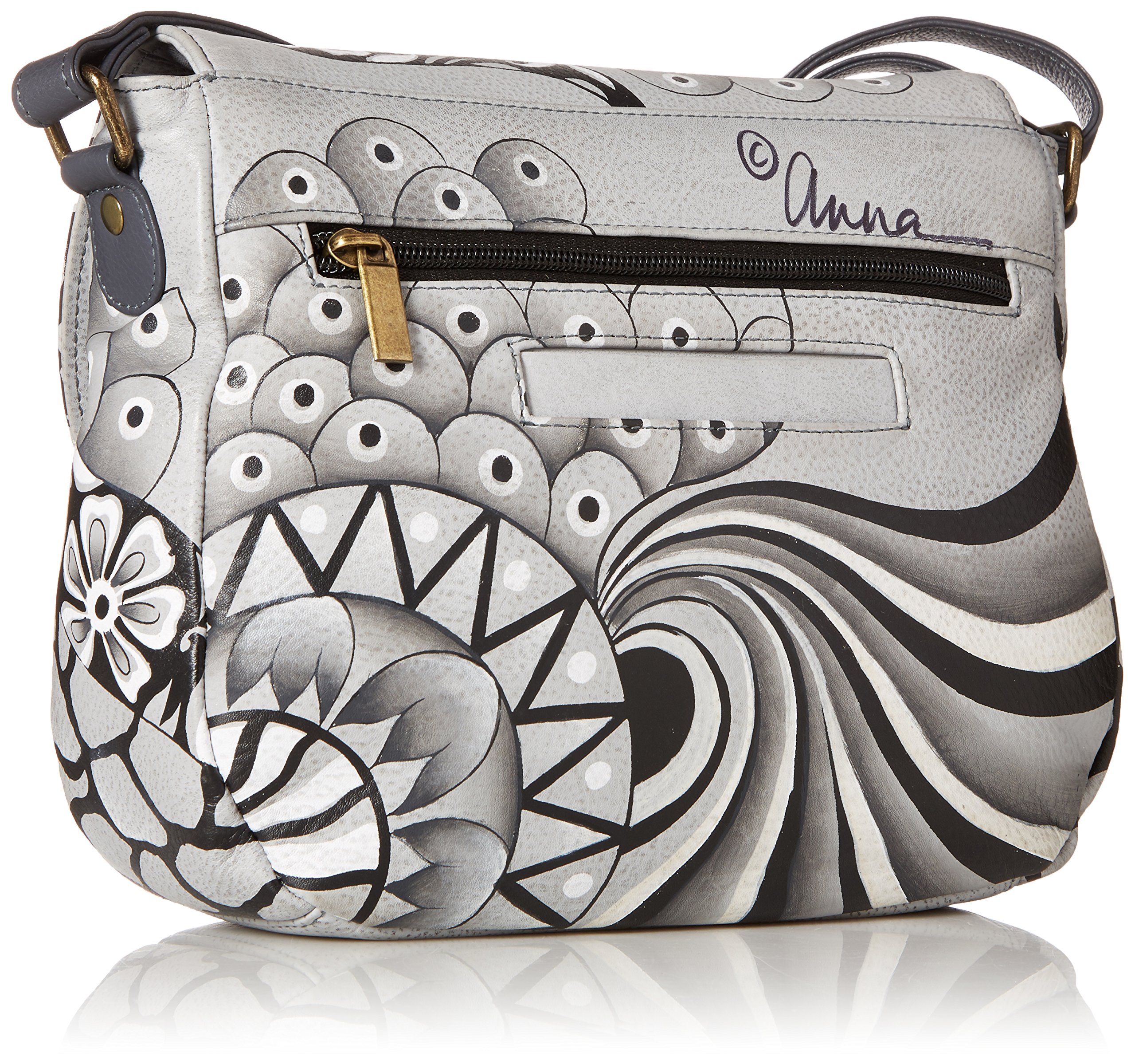Anna by Anuschka Hand Painted Genuine Leather Women's Flap Crossbody Bag - Elegant Shoulder Purse for Work, Travel & Date Night