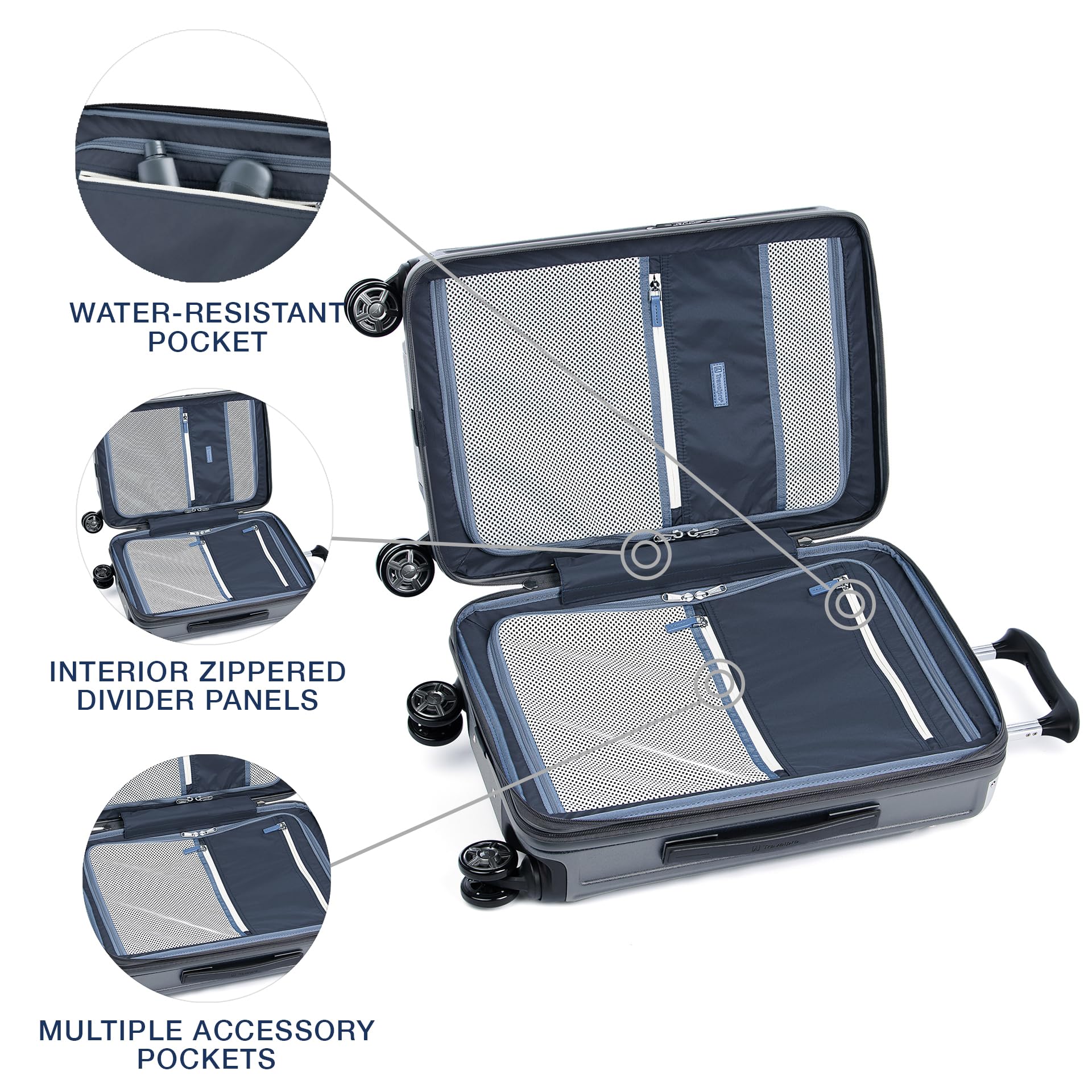 Travelpro Platinum Elite Hardside Expandable Carry on Luggage 20-Inch - 8 Wheel Spinner Suitcase with TSA Lock, Durable Polycarbonate Hard Shell in Vintage Grey - Perfect for Business Travel, Weekend Getaways & Airplane Cabin Use