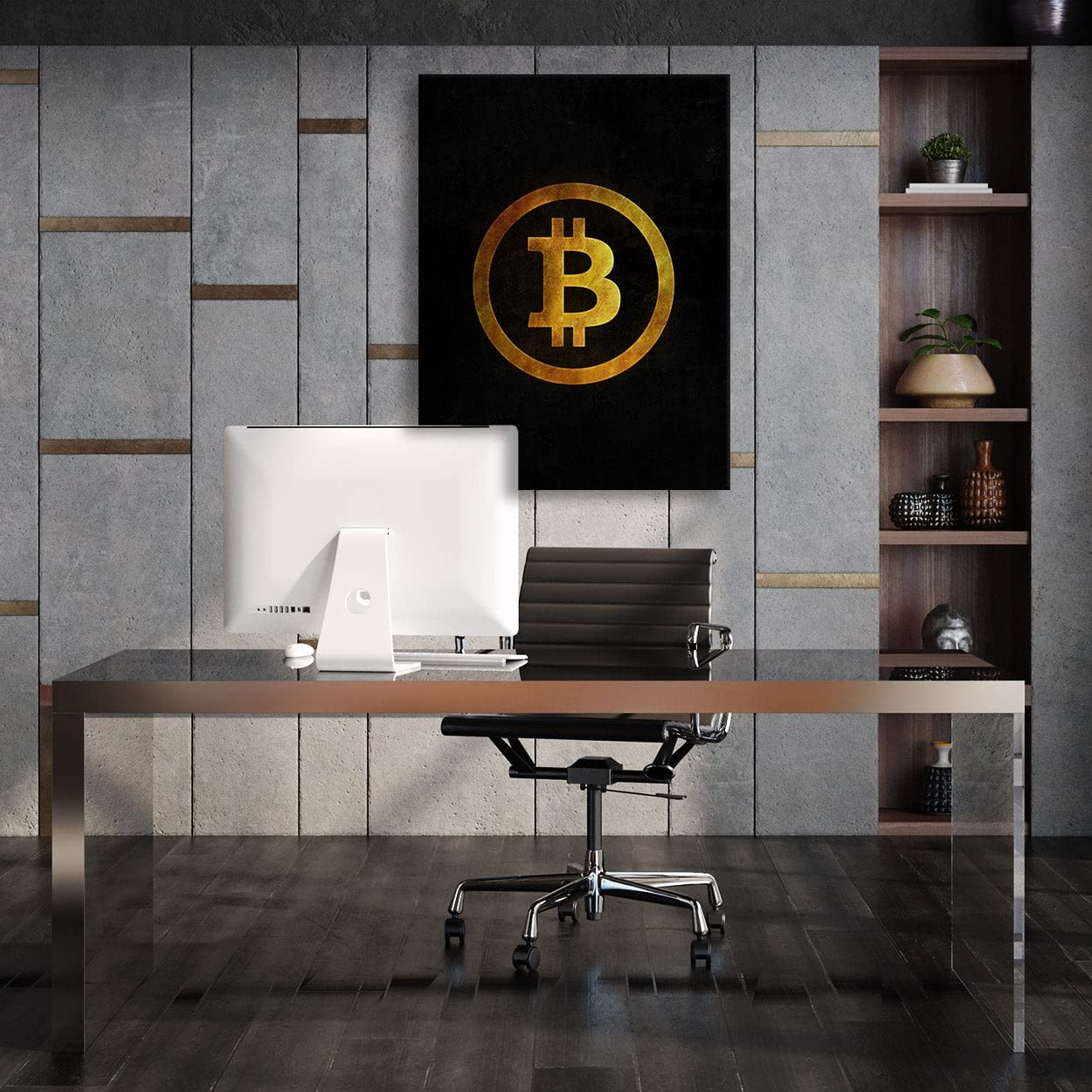 Crypto Canvas Wall Art - Bitcoin & Ethereum Themed Modern Home Decor for Living Room, Office & Gifts
