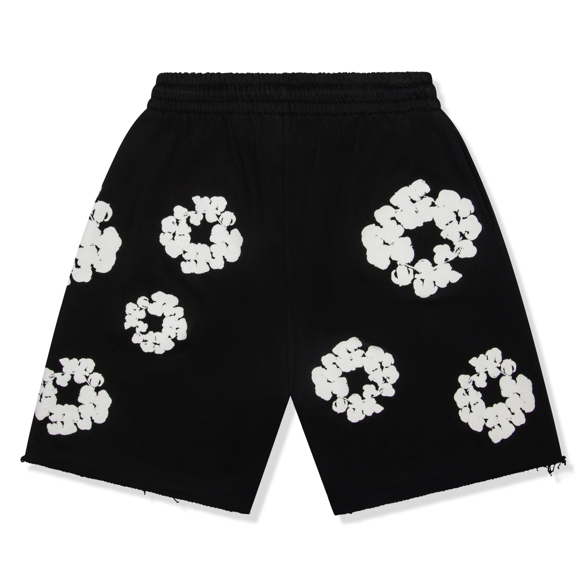 Denim Tears The Cotton Wreath Black Denim Shorts for Men - Stylish Casual Streetwear for Summer Outfits and Hip Hop Fashion