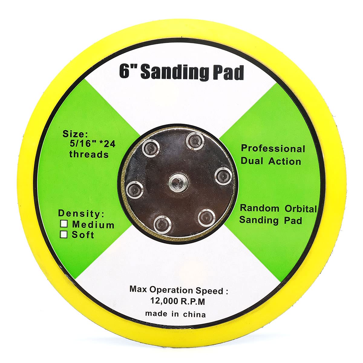 6 Inch Hook and Loop Backing Plates for DA Polisher - 5/16
