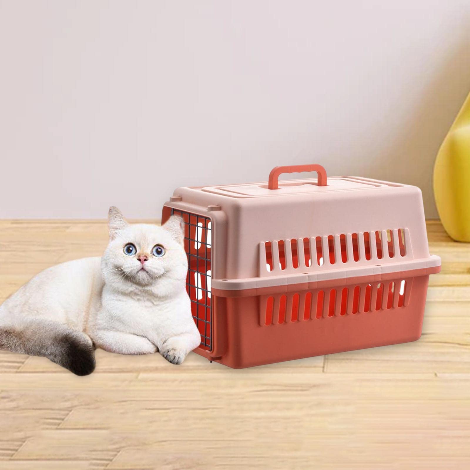 **Enakshi Hard-Sided Pet Carrier for Dogs & Cats - Orange Travel Kennel with Nest Tote Organizer | Durable Pet Crate for Airplane, Car & Vet Visits | Pet Supplies & Dog Travel Accessories**