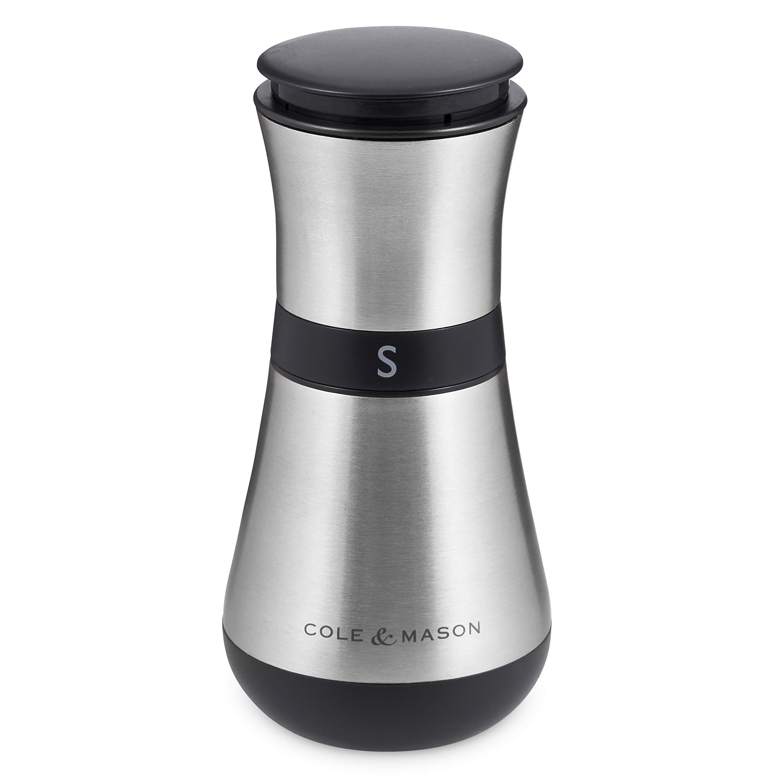 Cole & Mason H321915 Henley Adjustable Ceramic Salt Grinder Mill - Premium Stainless Steel (135mm) for Gourmet Cooking & Tabletop Seasoning - Perfect for Kitchens, Restaurants & Gift Giving