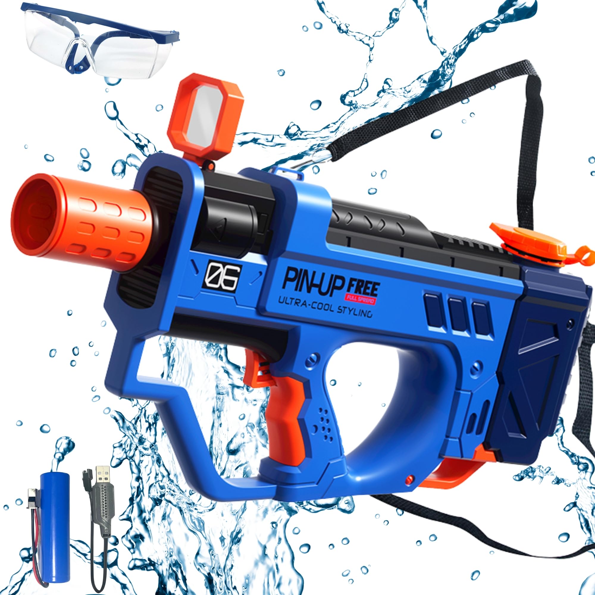 Electric Water Gun for Kids - Rechargeable Hydro Blaster with LED Lights, Outdoor Pool Toys for Boys & Girls, Summer Water Battle Games, Perfect Birthday Gift for Children (Use in Backyard, Beach, Pool Parties)