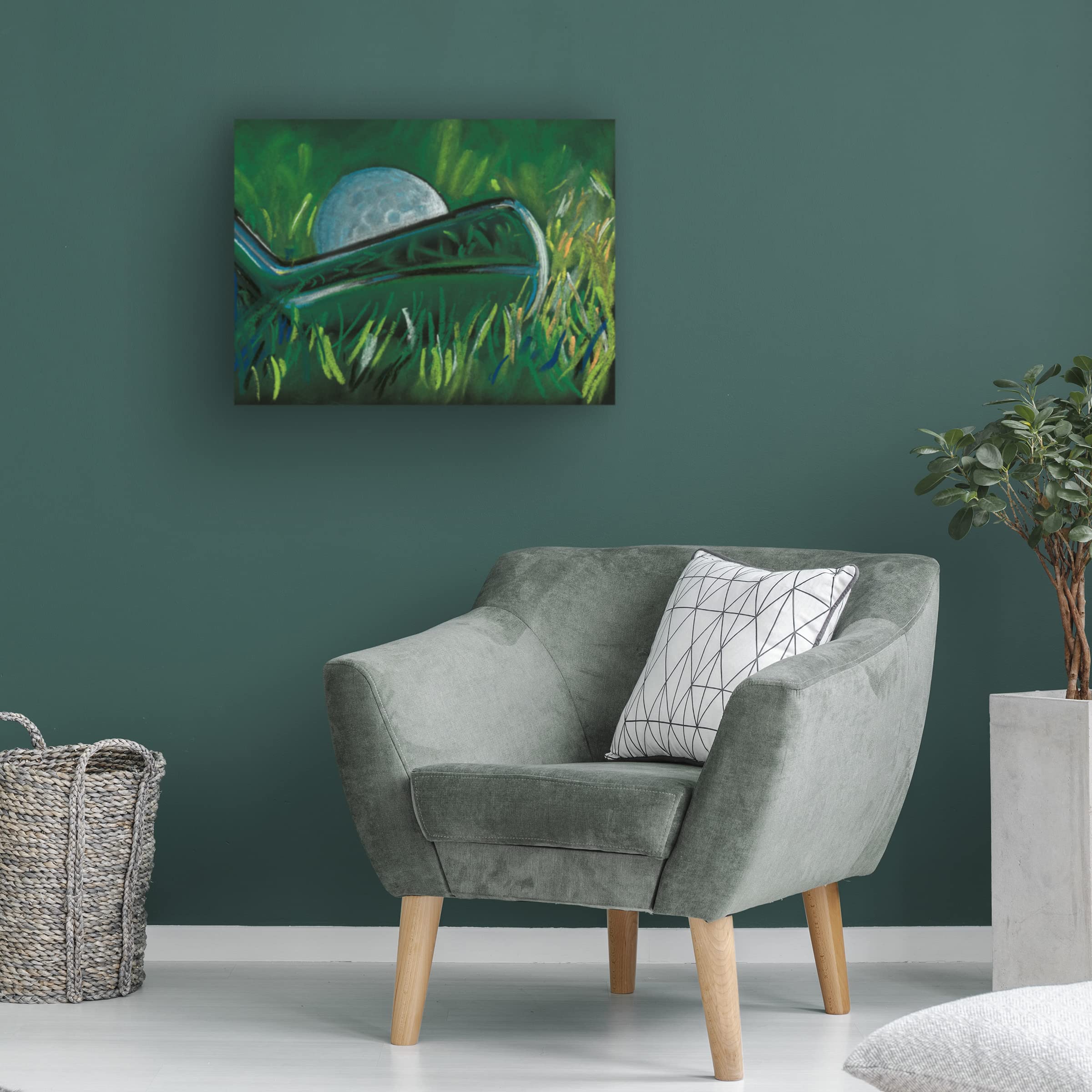 Trademark Fine Art 'Tee Time I' Golf-Themed Canvas Wall Art by Jennifer Paxton Parker - Perfect for Living Room, Office & Man Cave Decor