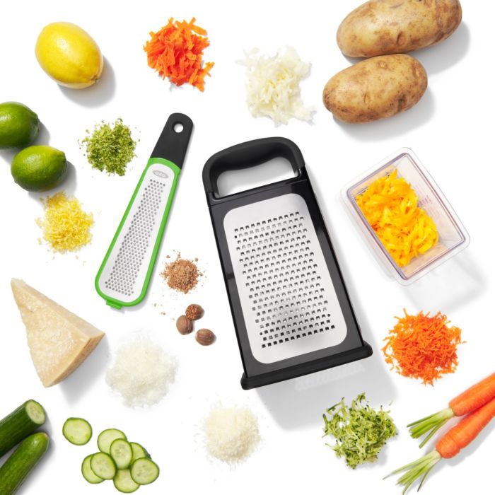 Premium Stainless Steel Box Grater with Zester - 4-Sided Multi-Function Cheese, Vegetable & Citrus Grater for Kitchen - Perfect for Grating Cheese, Zesting Lemons & Shredding Vegetables