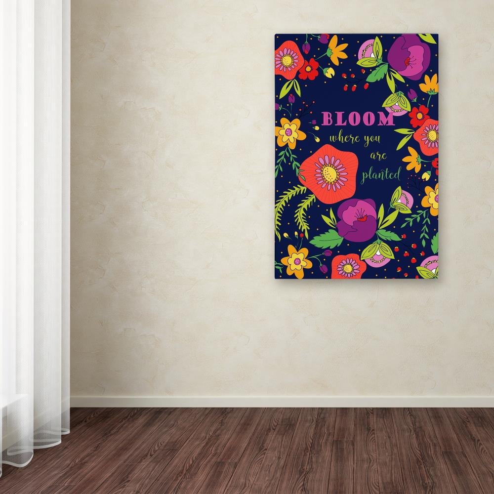 Trademark Fine Art 'Bloom Where You Are Planted' Inspirational Wall Art - Perfect for Home, Office & Gift Decor