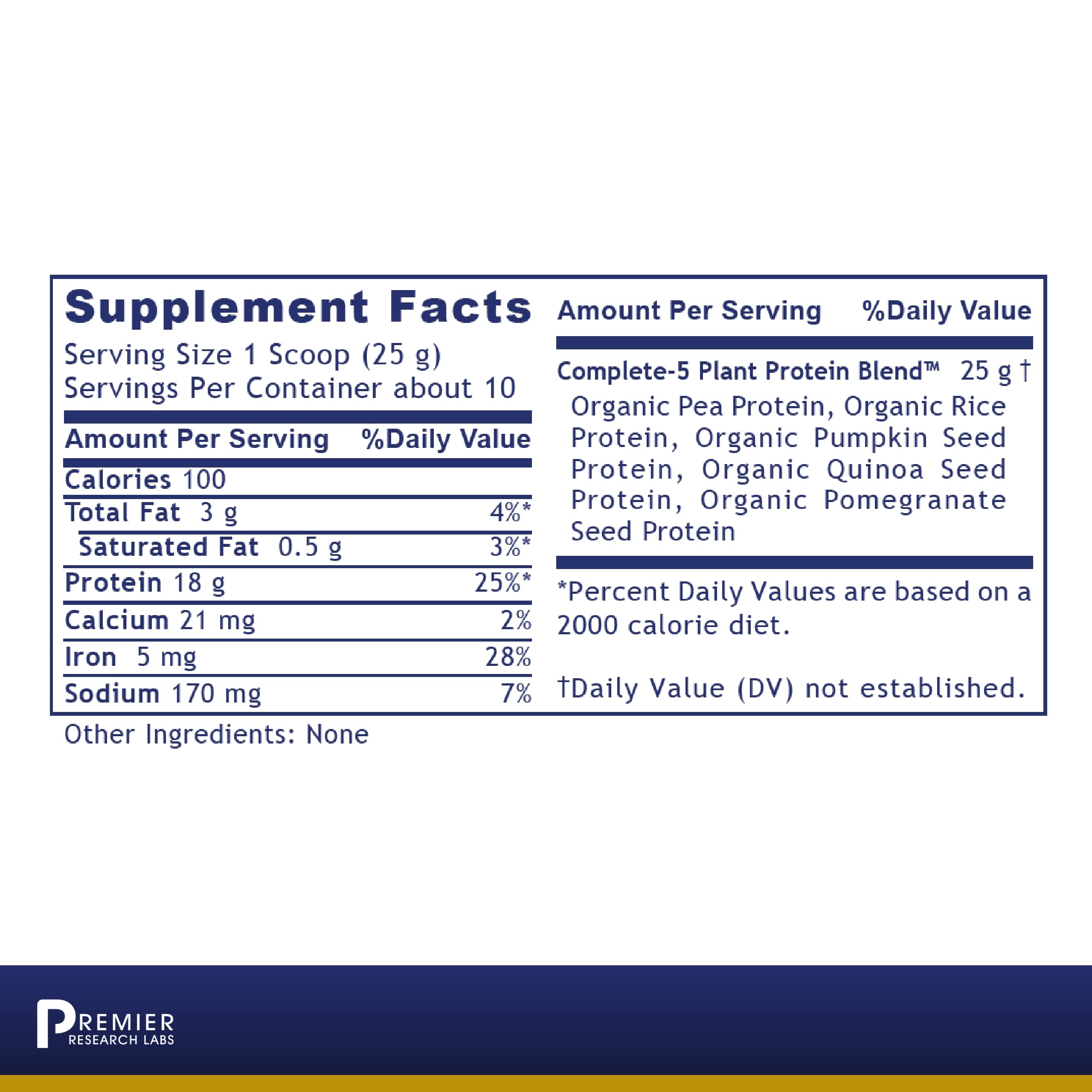 Premier Research Labs Organic Vegan Plant Protein Powder - Dairy Free, Gluten Free, Non-GMO Pea, Pumpkin & Rice Protein Blend (9oz) for Smoothies, Baking & Post-Workout Recovery