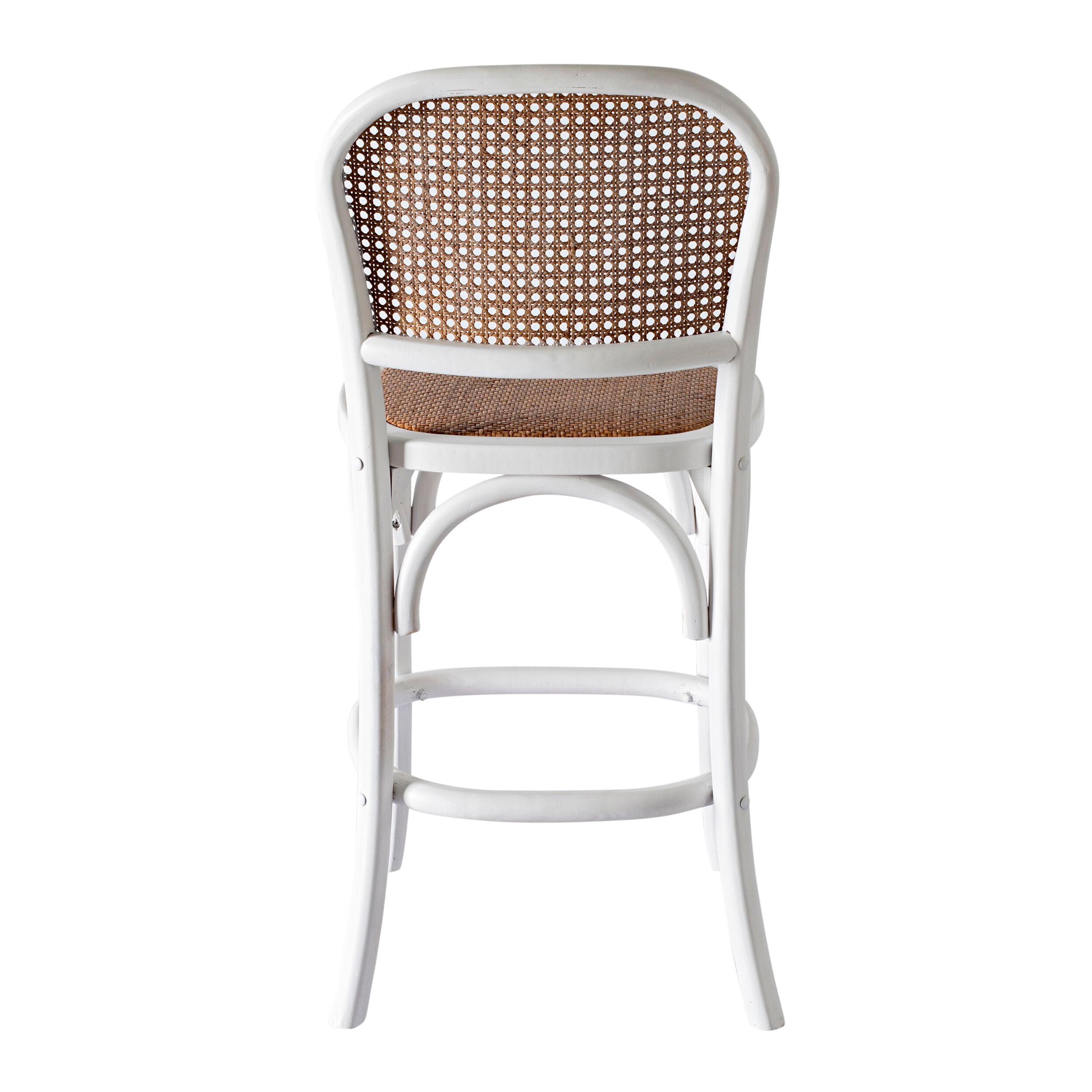 Premium White Bastion Bar Stool - Modern Kitchen Island & Counter Height Stool with Back Support - Perfect for Home Bars, Breakfast Nooks & Dining Areas