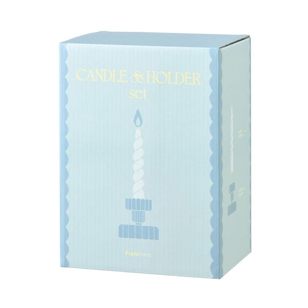 Blue Scented Candle Set with Decorative Holder - Perfect for Romantic Dinners, Relaxing Baths & Home Decor