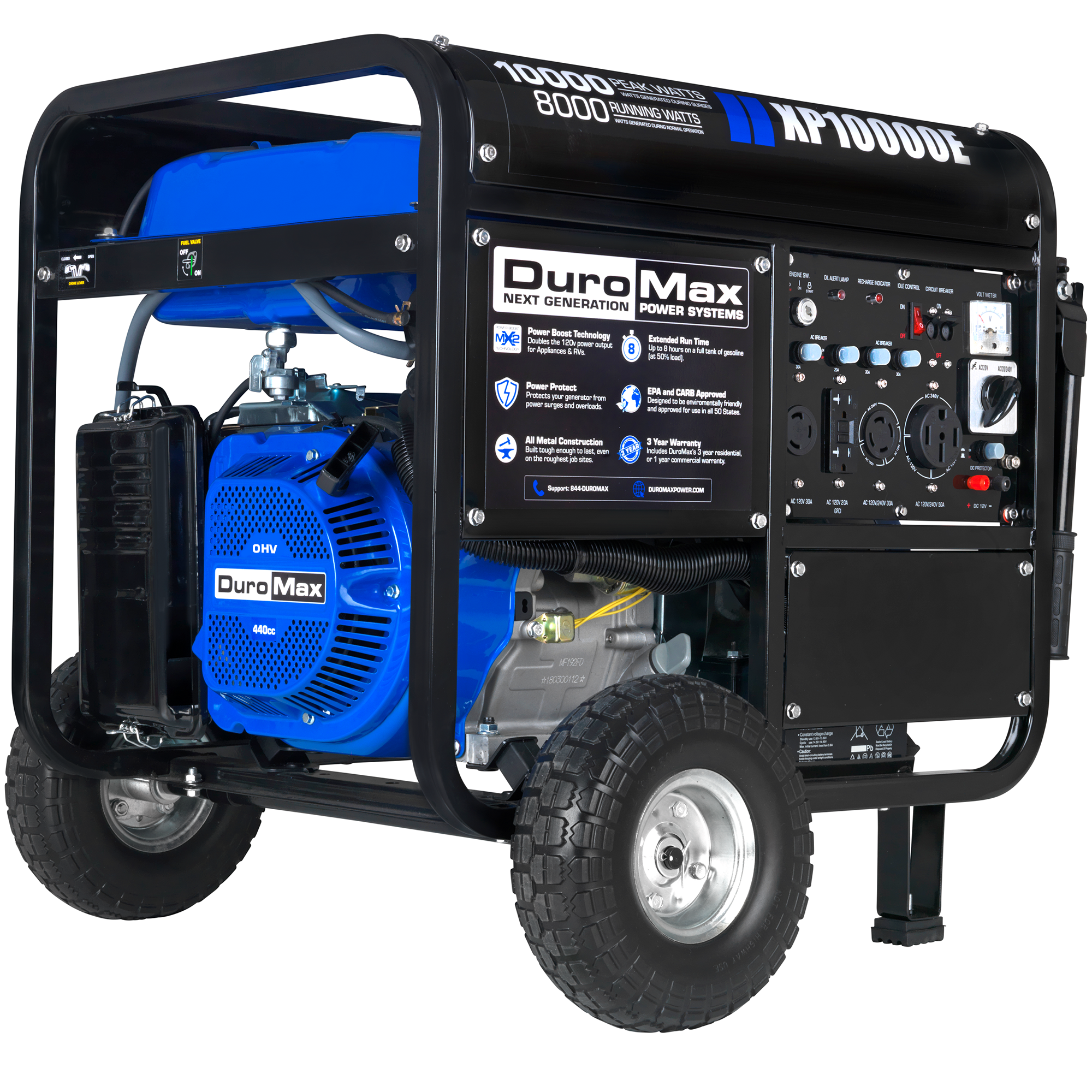 10,000 Watt Portable Gasoline Generator - Powerful Backup Power for Home, Camping & Emergency Use