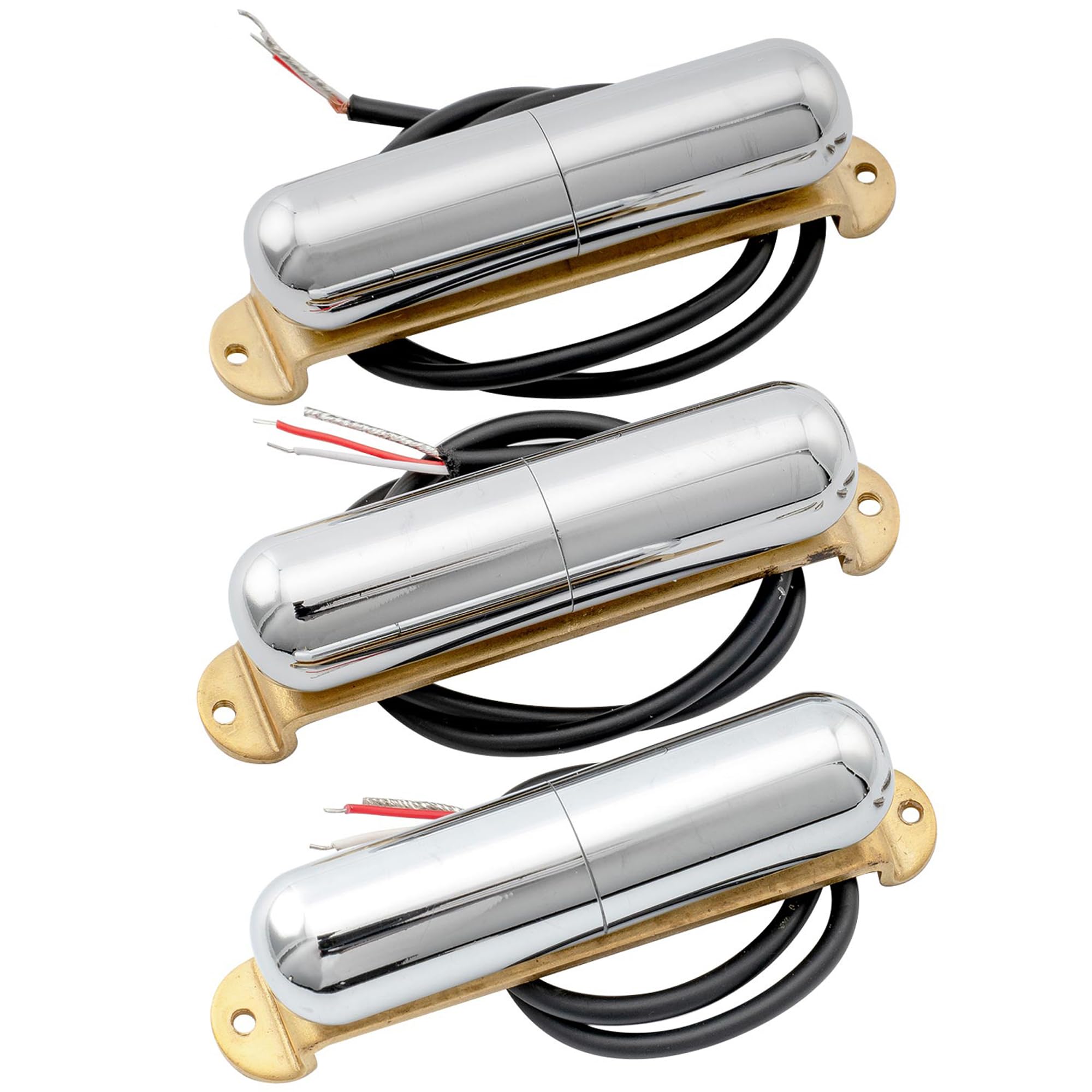 Artec Alnico 5 Single Coil Guitar Pickups Set - Chrome Lipstick Pickups for Strat Style Electric Guitar (Neck/Middle/Bridge) - Perfect for Blues, Rock & Vintage Tone Upgrades