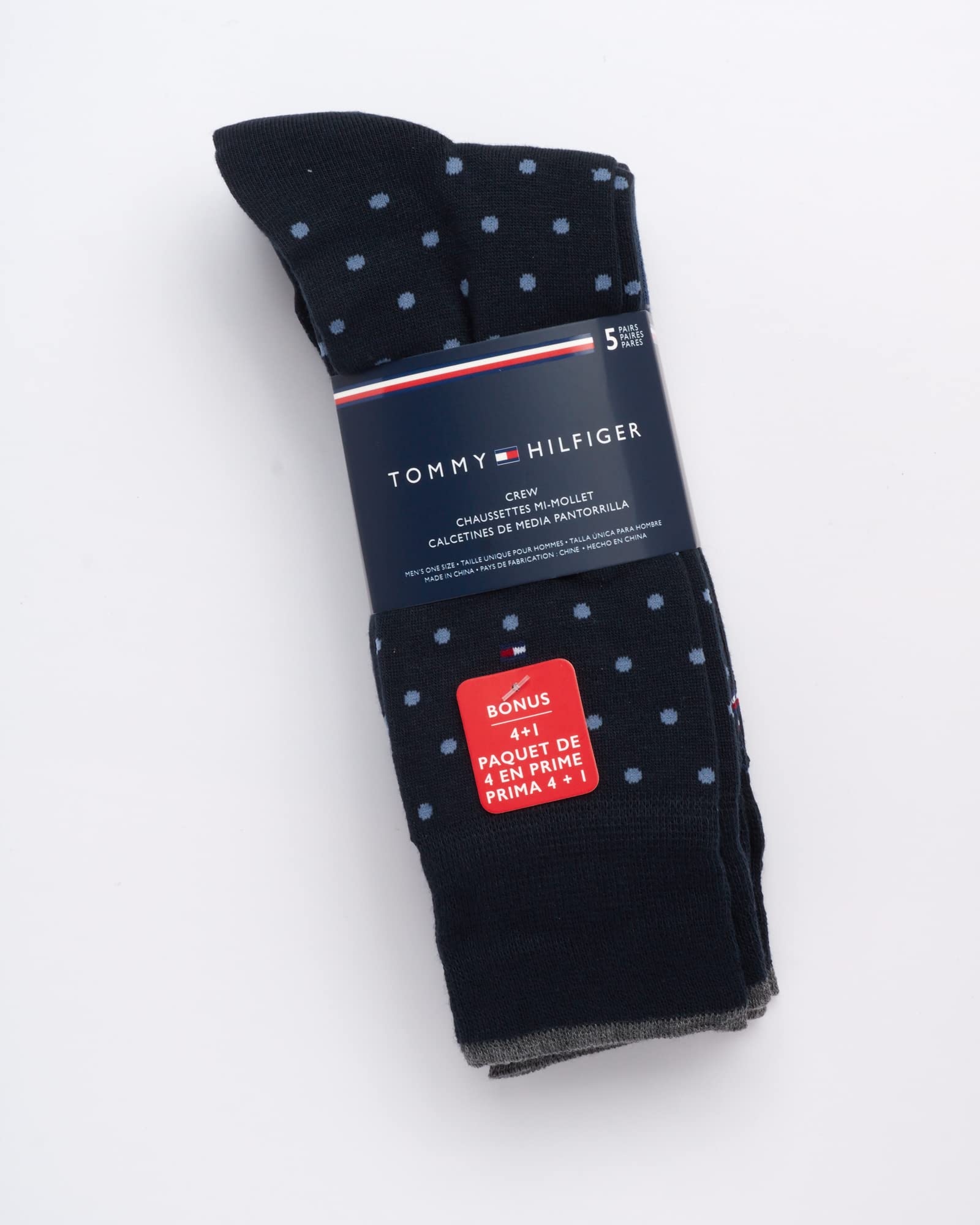 Tommy Hilfiger Men's Dress Socks 5-Pack - Lightweight Comfortable Crew Socks with Reinforced Heel for Business & Formal Wear (Size 7-12) - Perfect for Office, Weddings & Special Occasions