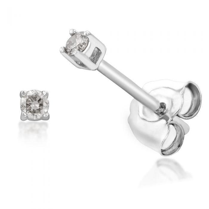 9ct White Gold 0.05 Carat Diamond Stud Earrings for Women - Elegant Everyday Jewelry Gift for Birthday, Anniversary & Special Occasions