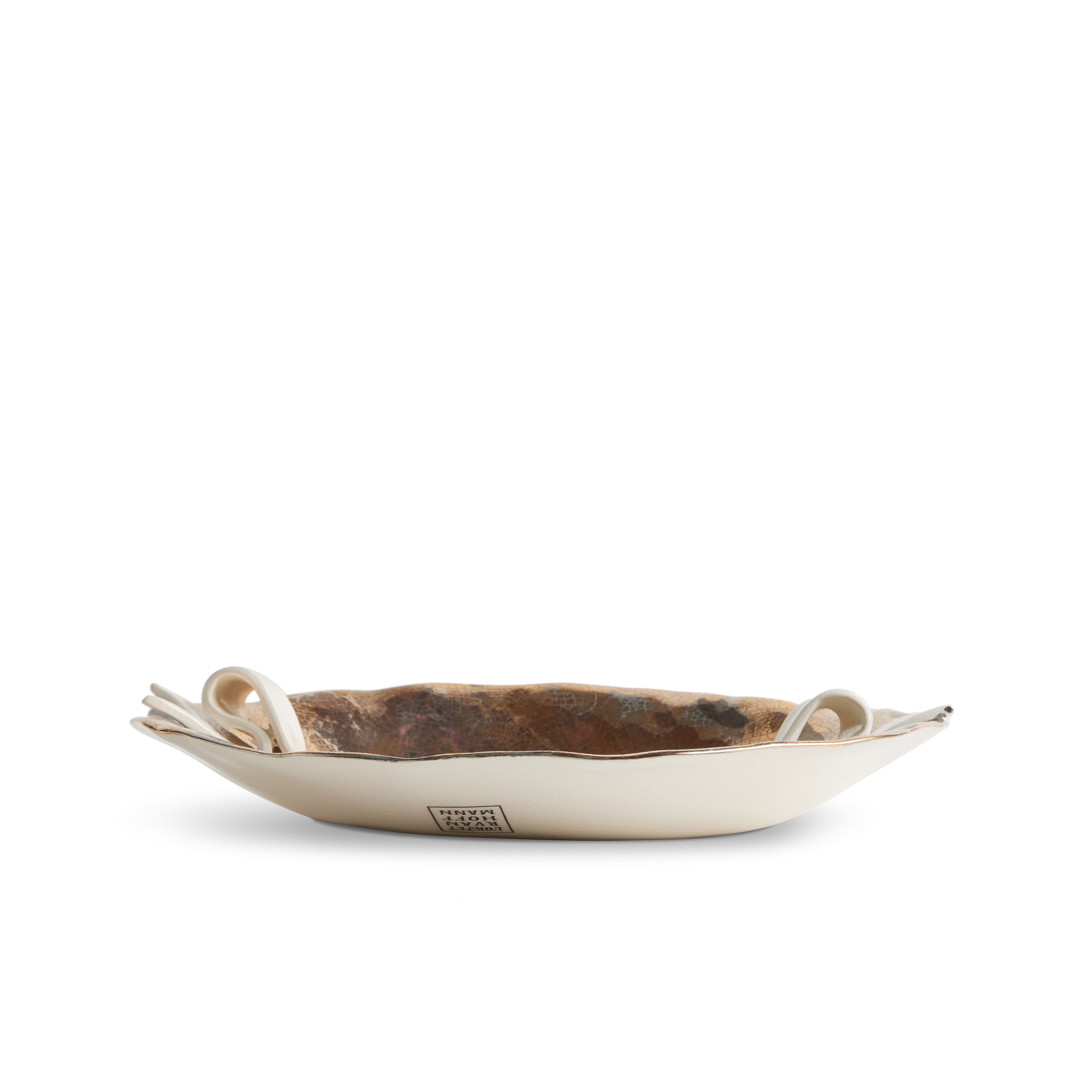 Ruan Hoffmann Ceramic Plate with Ribbon Design - 'Love You More' Handmade Art Plate for Dining, Home Decor & Gift Giving