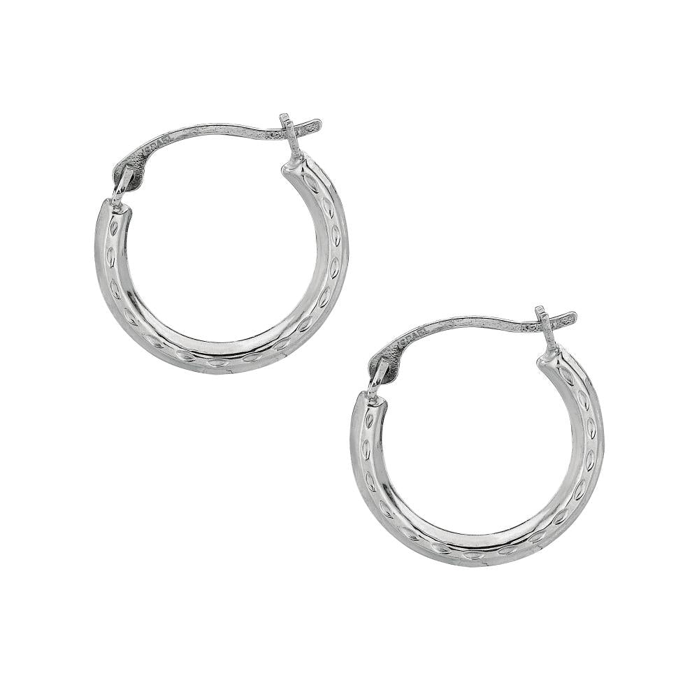 10K Gold Mini Diamond Cut Hoop Earrings for Women - Dainty Everyday Stud Earrings - Perfect for Work, Date Night & Special Occasions