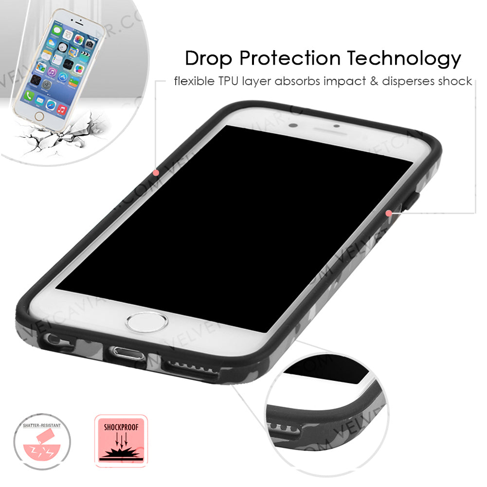Gray Camo iPhone Case - Durable Protective Cover for iPhone 13/14/15 Pro Max - Military Grade Shockproof Slim Design - Perfect for Outdoor, Travel & Daily Use