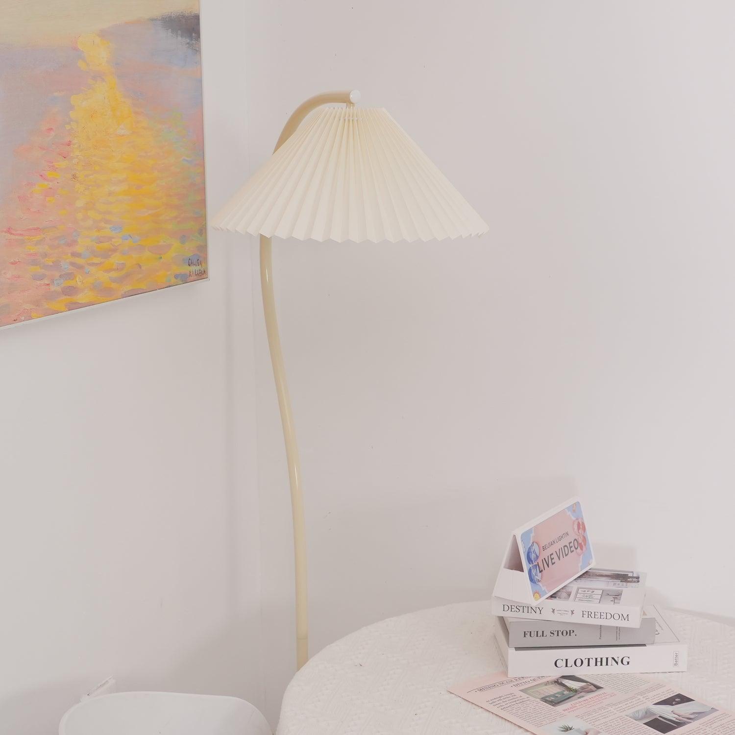 Crescini Modern Pleated Floor Lamp - Adjustable Height Standing Light for Living Room, Bedroom, or Office - Soft Ambient Lighting for Reading & Relaxation