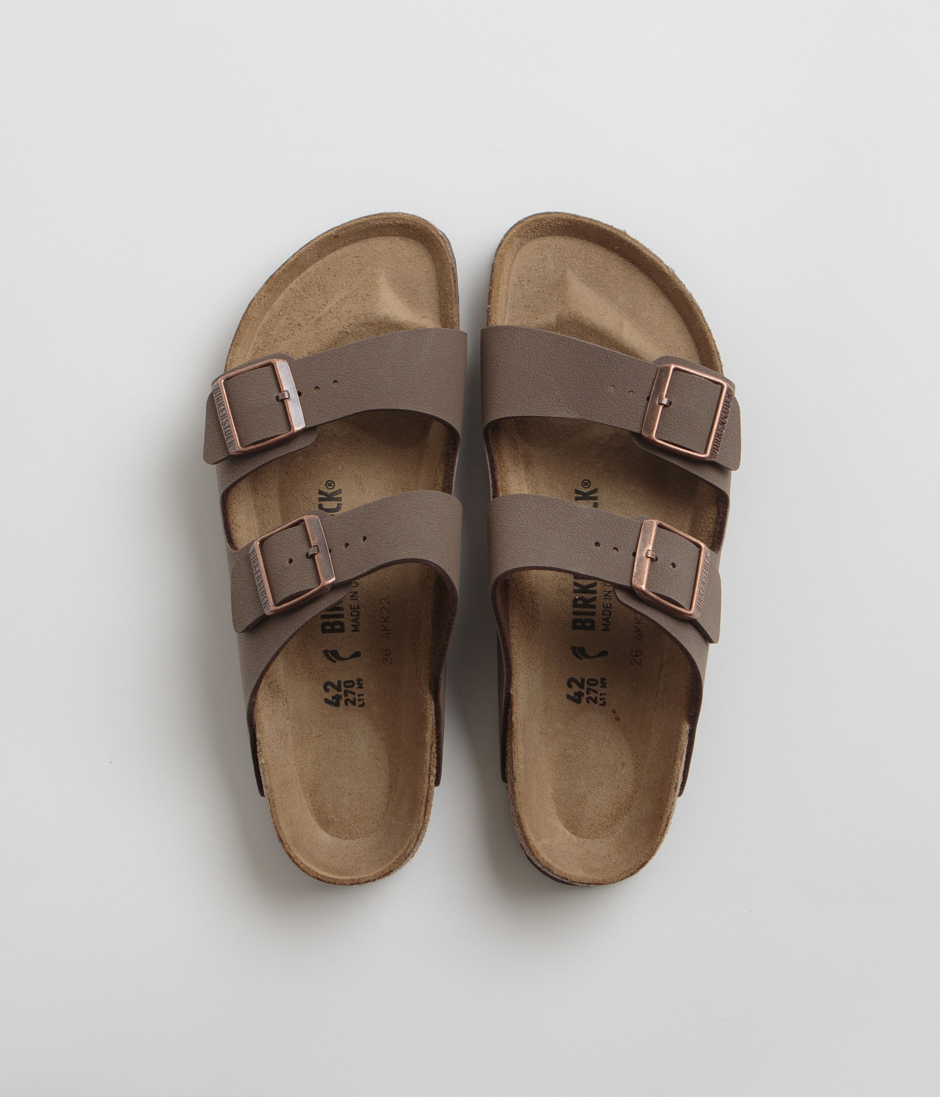 Birkenstock Arizona BF Narrow Sandals for Women - Comfortable Mocha Leather Sandals for Walking, Travel & Casual Wear