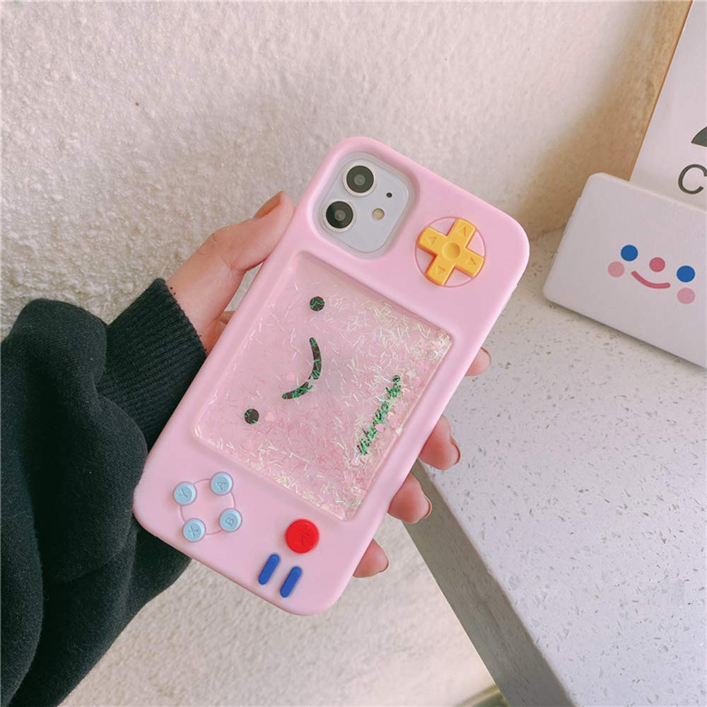 UnnFiko 3D Cartoon Squishy Game Case for iPhone 12 Pro Max - Soft Rubber Protective Cover with Liquid Stars Design, Funny Play Phone Case (Pink) - Perfect for Gaming Enthusiasts & Trendy Teens