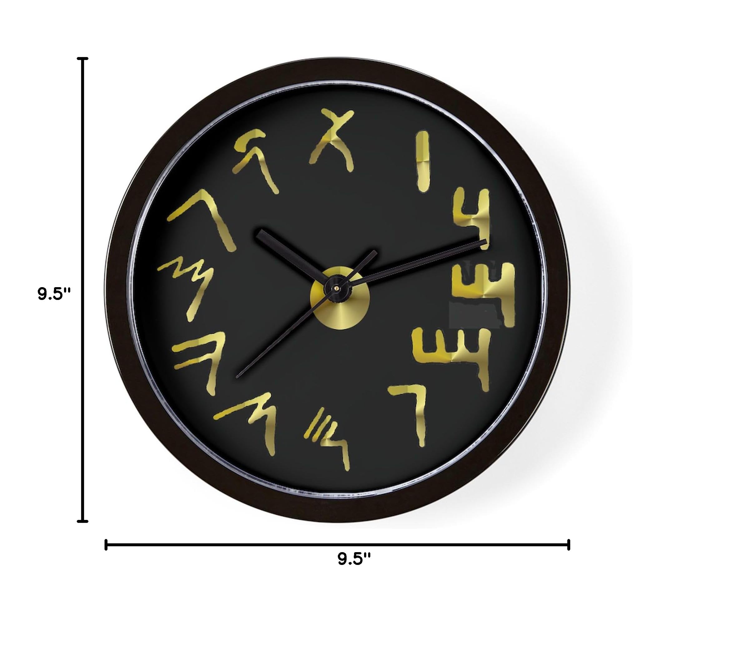 Egyptian Numerals 10 Inch Wall Clock - Unique Arabic Number Design for Living Room, Kitchen, Office Decor | Perfect Gift for History Lovers & Math Enthusiasts