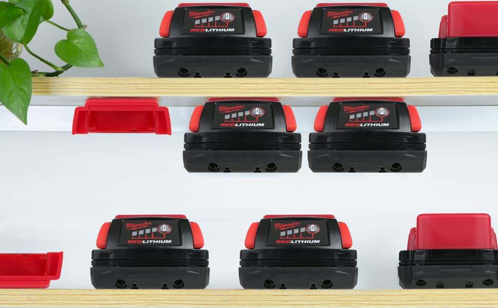Milwaukee M18 18V Battery Holder with Hard Case - Compatible with 2648-20 M18 Orbit Sander & Other Milwaukee Tools - Perfect for Workshop Storage & Tool Protection