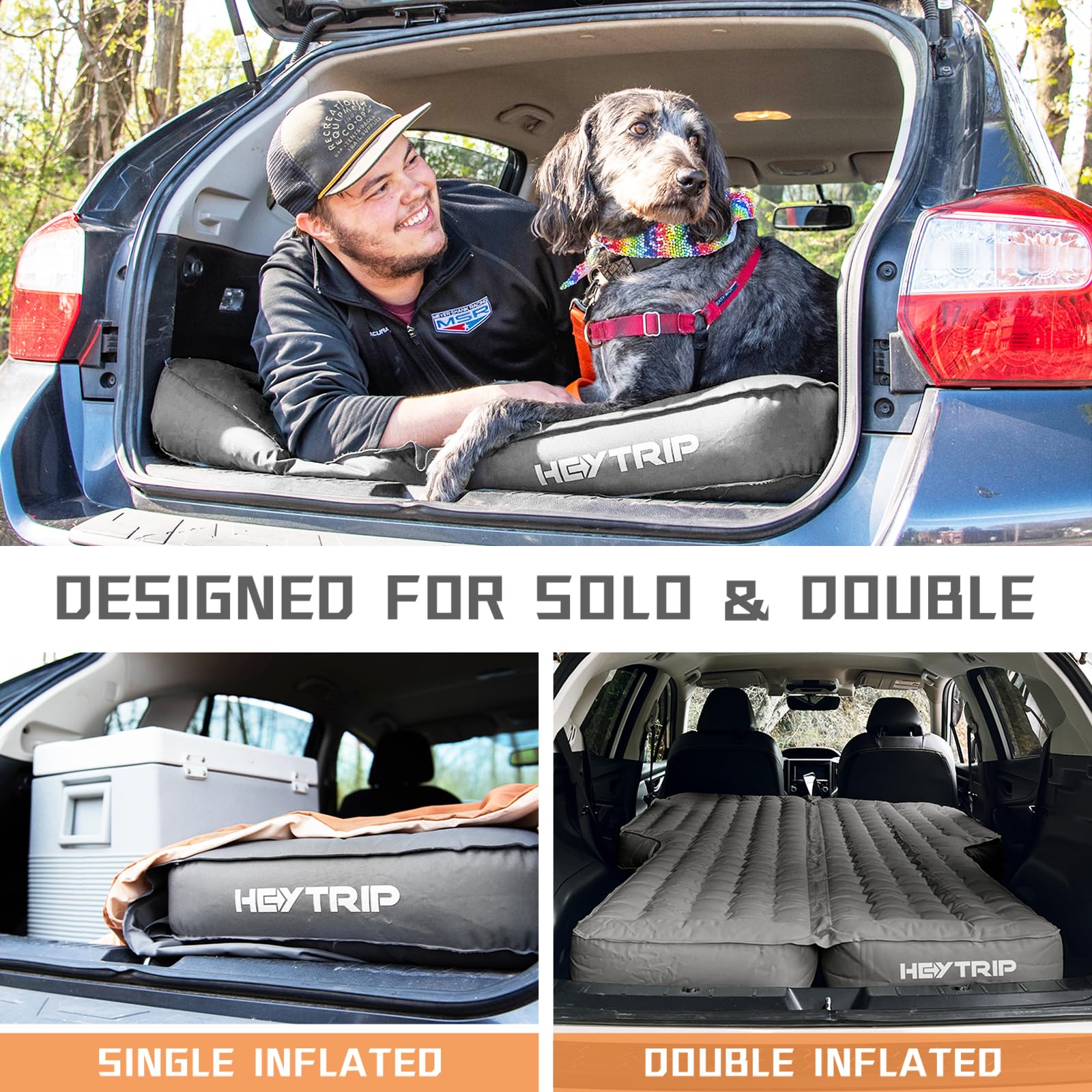 HEYTRIP 6-Inch Inflatable SUV Air Mattress for Car Camping - Adjustable Firmness, Durable Oxford Fabric with Support Cubes (74