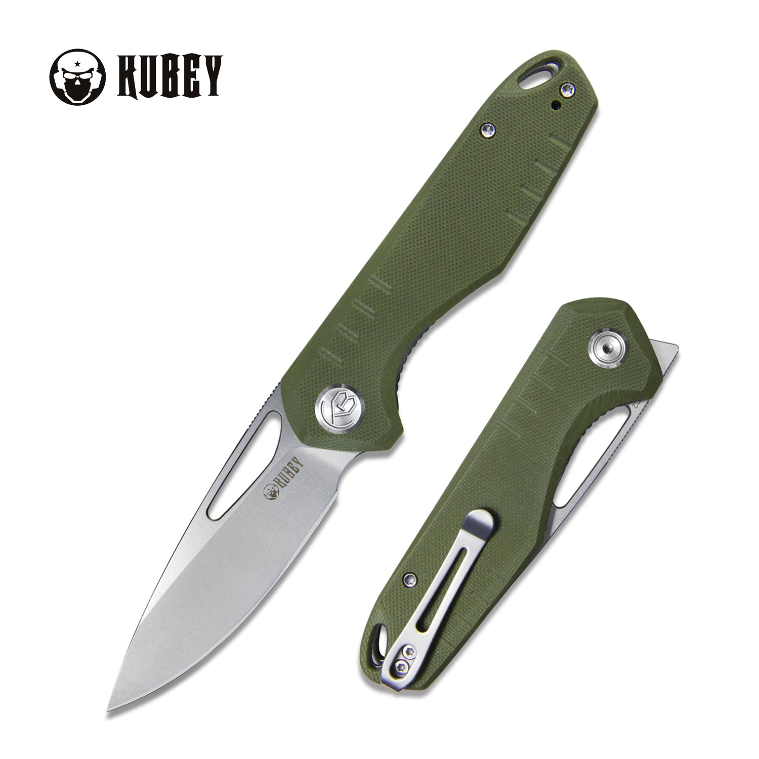Doris Liner Lock Front Flipper Folding Knife - Green G10 Handle, 3.27