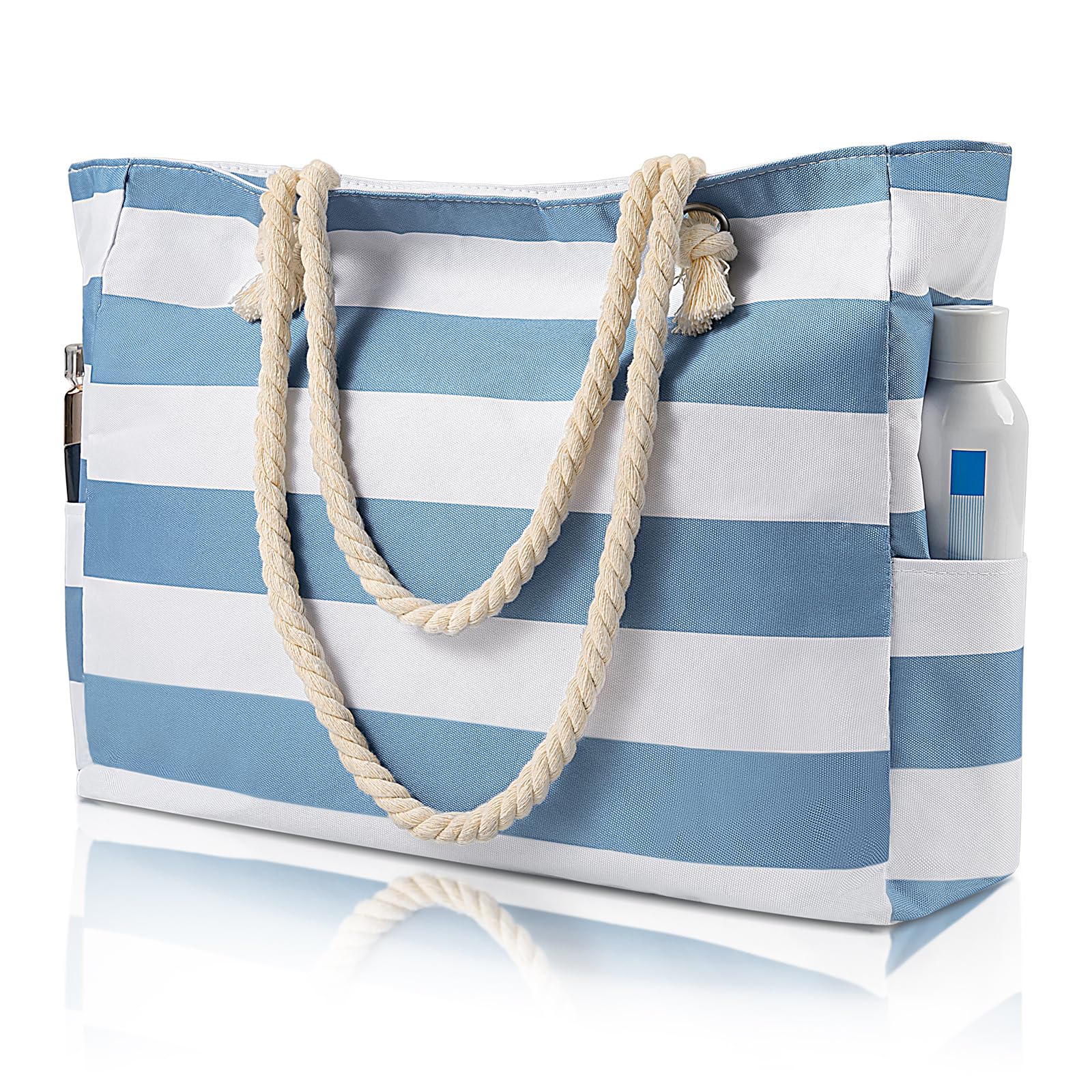 Waterproof Sandproof Large Beach Tote Bag for Women with Zipper - Perfect for Swimming, Pool, Travel & Outdoor Activities