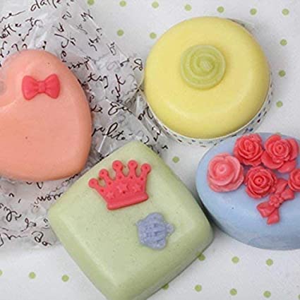 MoldBerry 4-in-1 Silicone Soap Mold Set - Round, Square, Oval & Heart Shapes for DIY Soap Making, Bath Bombs, Candles, Lotion Bars - Perfect for Home Crafting, Gifts & Spa Essentials (Multicolor, PK1)