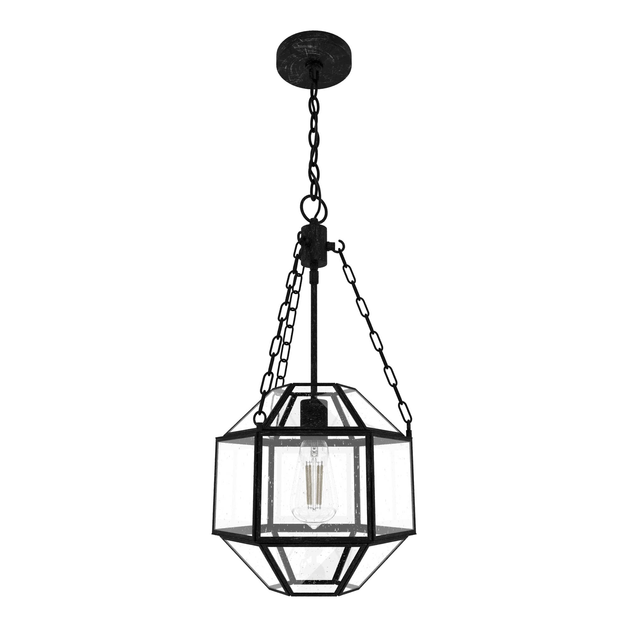 Hunter Fan Company 19363 Indria Rustic Iron Pendant Light - Vintage Industrial Ceiling Fixture for Farmhouse, Loft & Restaurant Decor