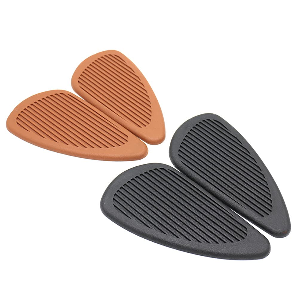 Universal Motorcycle Tank Knee Pads - 2PCS Anti-Slip Rubber Traction Pads for Fuel Tank Protection & Knee Grip - Brown - Perfect for Cruiser, Sport Bike & Touring Motorcycles