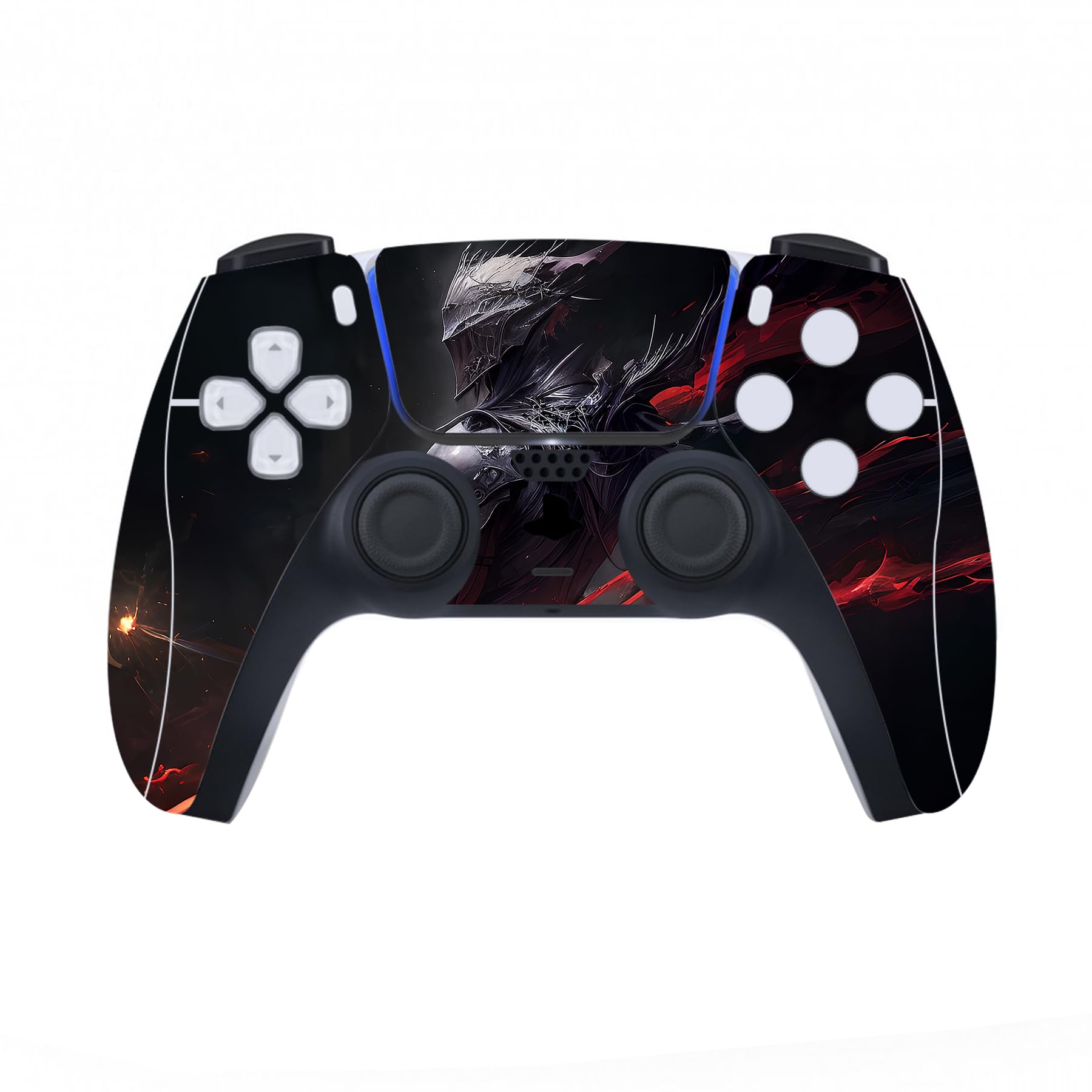 PlayVital Abyss Knight Full Skin Decal Set for PS5 Console Disc Edition - Protective Vinyl Stickers for PS5 Controller, Charging Station, Headset & Media Remote - Gaming Accessories for Enhanced Console Protection & Style