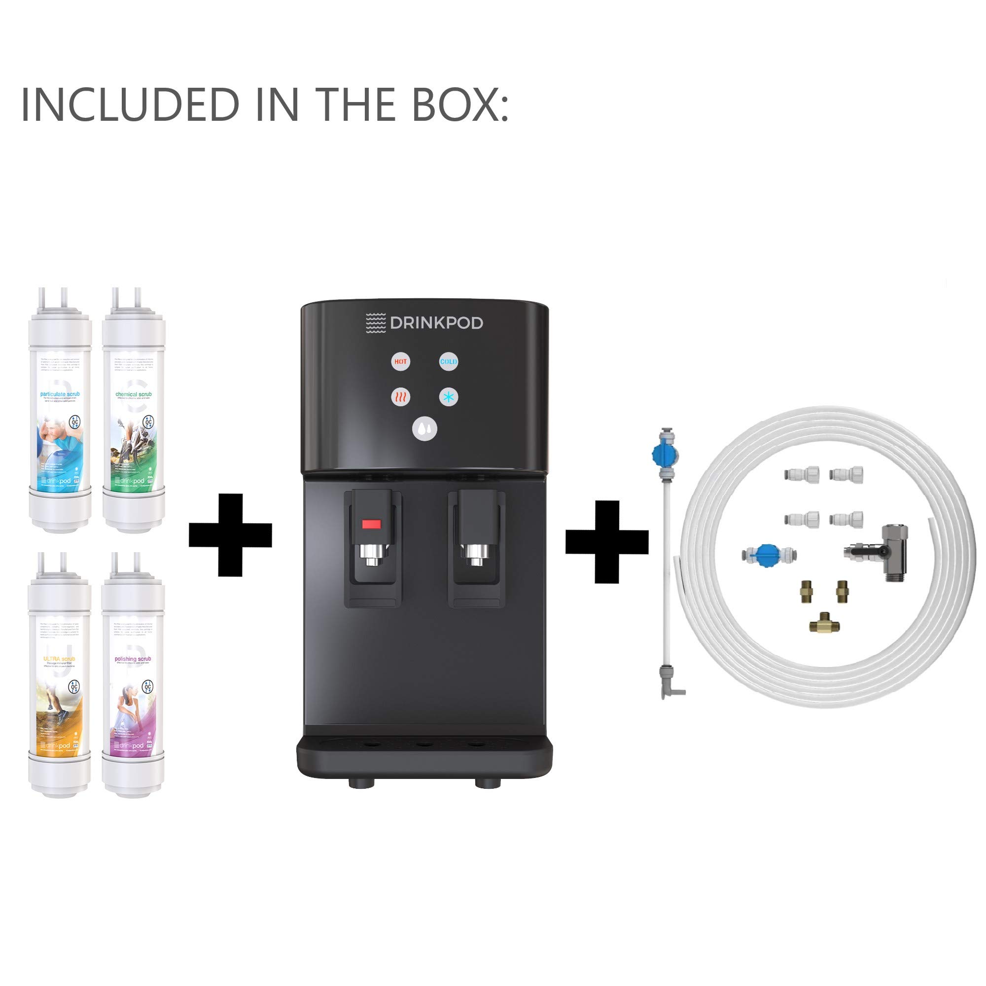Countertop Bottleless Water Cooler with Hot & Cold Modes - Energy Efficient Water Dispenser for Office & Home Use - Perfect for Kitchens, Break Rooms and Small Spaces