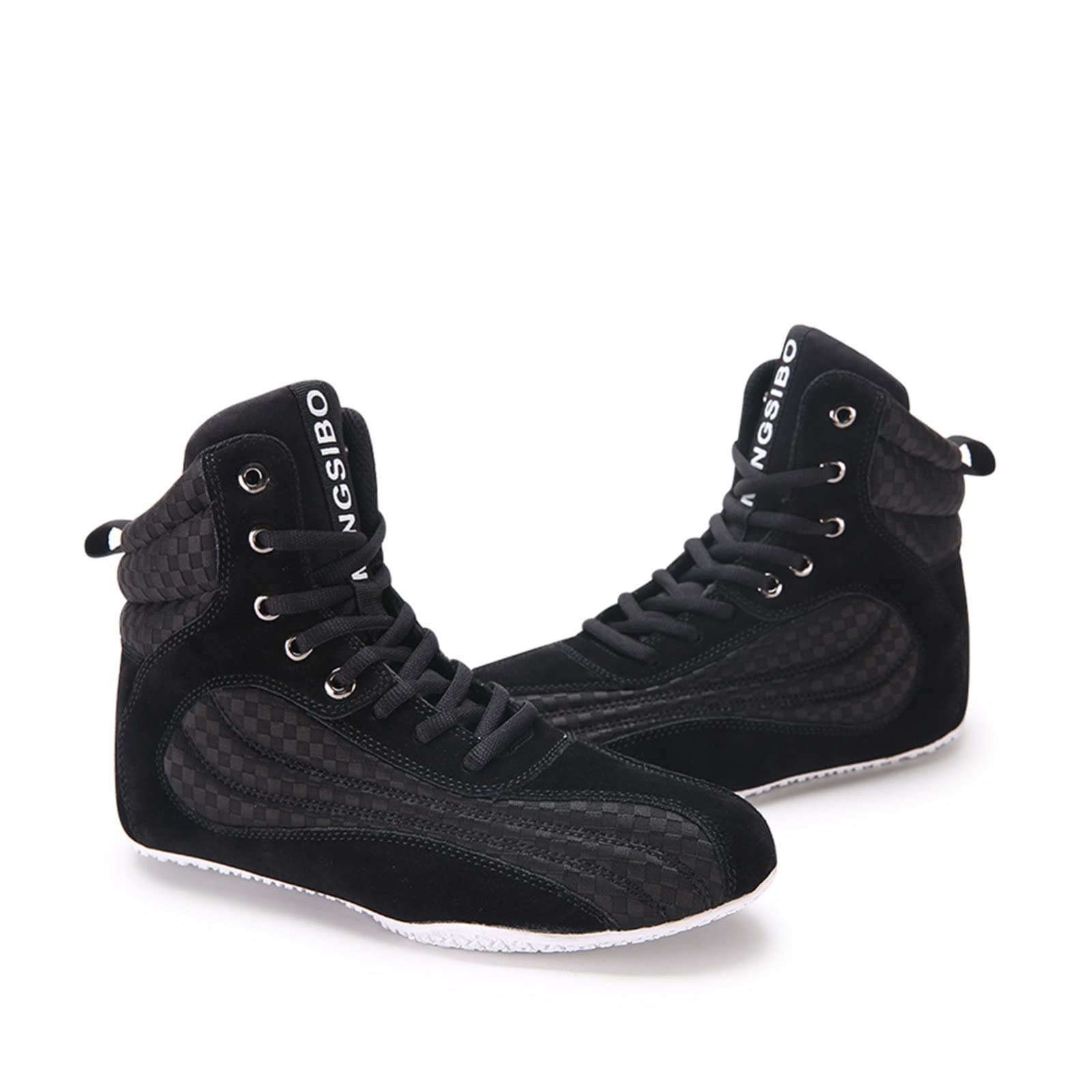 EMDPBD Professional Men's Boxing & Wrestling Shoes - Breathable Sparring Trainers for Boxing, MMA, Weightlifting & Bodybuilding (Black, Size 10) - Ideal for Gym Training & Combat Sports