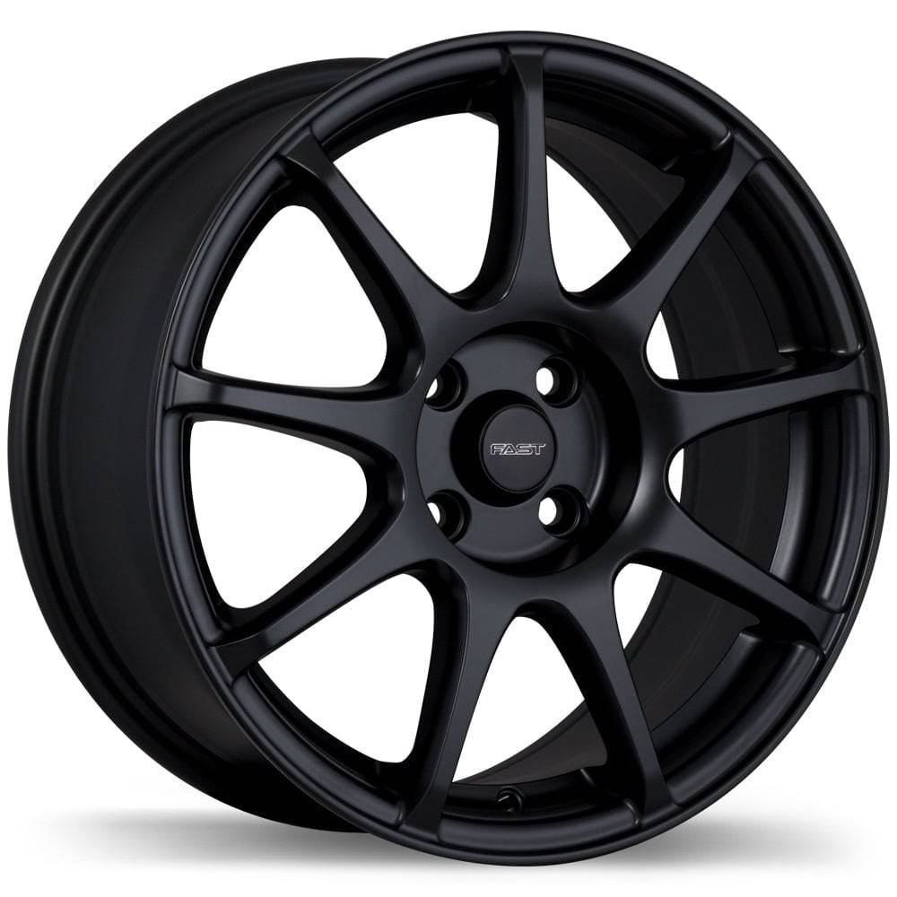 Fast Alloy Wheel Orbit Matte Black 16x7 | 4x100 Bolt Pattern | 40mm Offset | 73.0mm Hub Bore - Perfect for Honda Civic, Toyota Corolla & Compact Cars