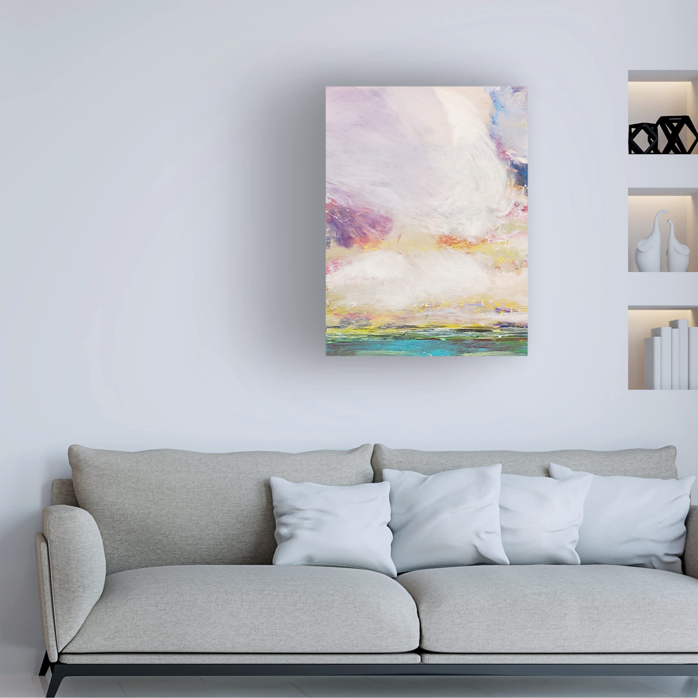 Trademark Fine Art 'Long Way I' Canvas Wall Art by Allan Friedlander - Modern Abstract Painting for Living Room, Bedroom & Office Decor