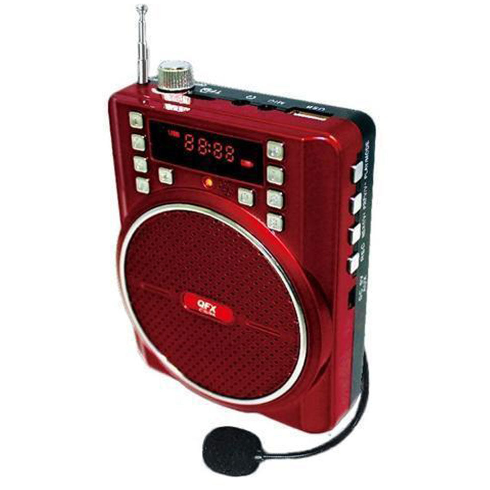 Qfx BT-90 Red Wireless Bluetooth Speaker - Portable Outdoor Speaker for Beach, Pool, Party & Travel | High-Quality Sound with Bass Boost